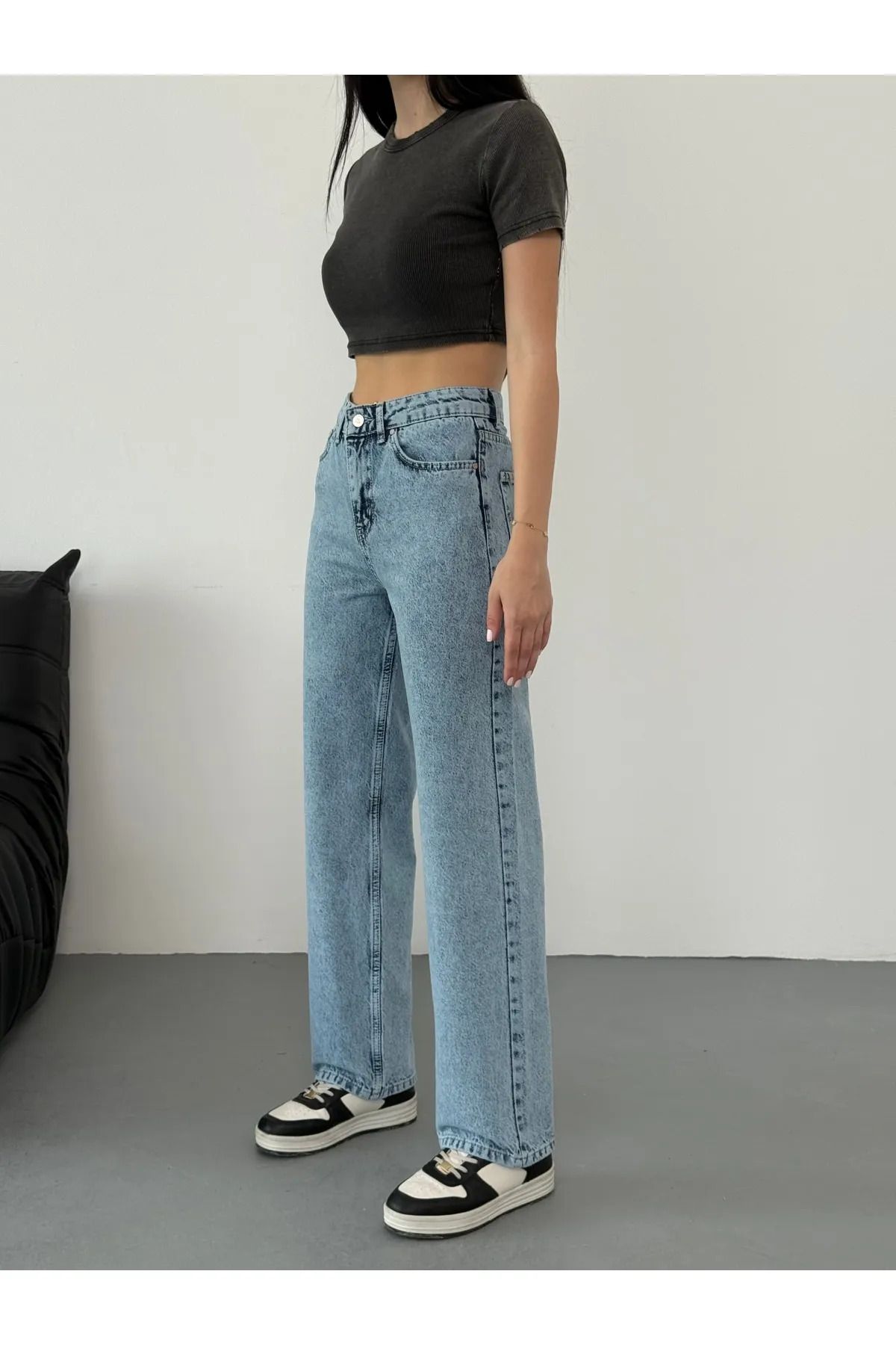 viking's line Kadın Mavi Wide Leg Palazzo Jean