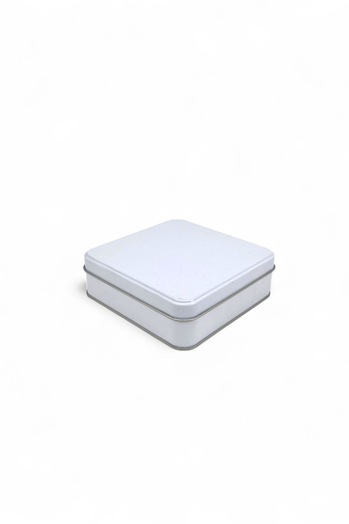 KONTENSAN 120x120x41 mm Metal Kapaklı Baskısız Metal Kutu, Mat Beyaz, 144 Adet
