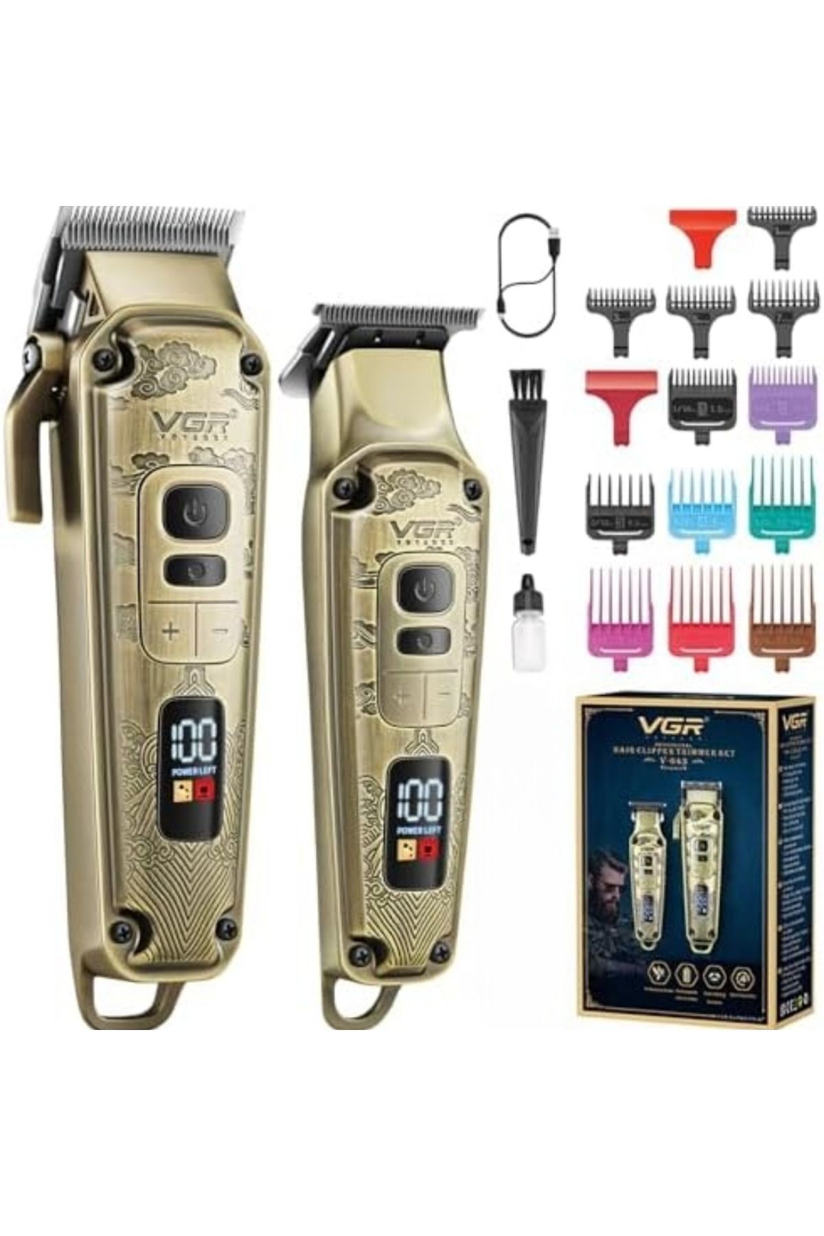 teknotrust VGR V-643 profesyonel saç düzeltici erkekler için Set elektrikli yıkanabilir sakal saç kesme
