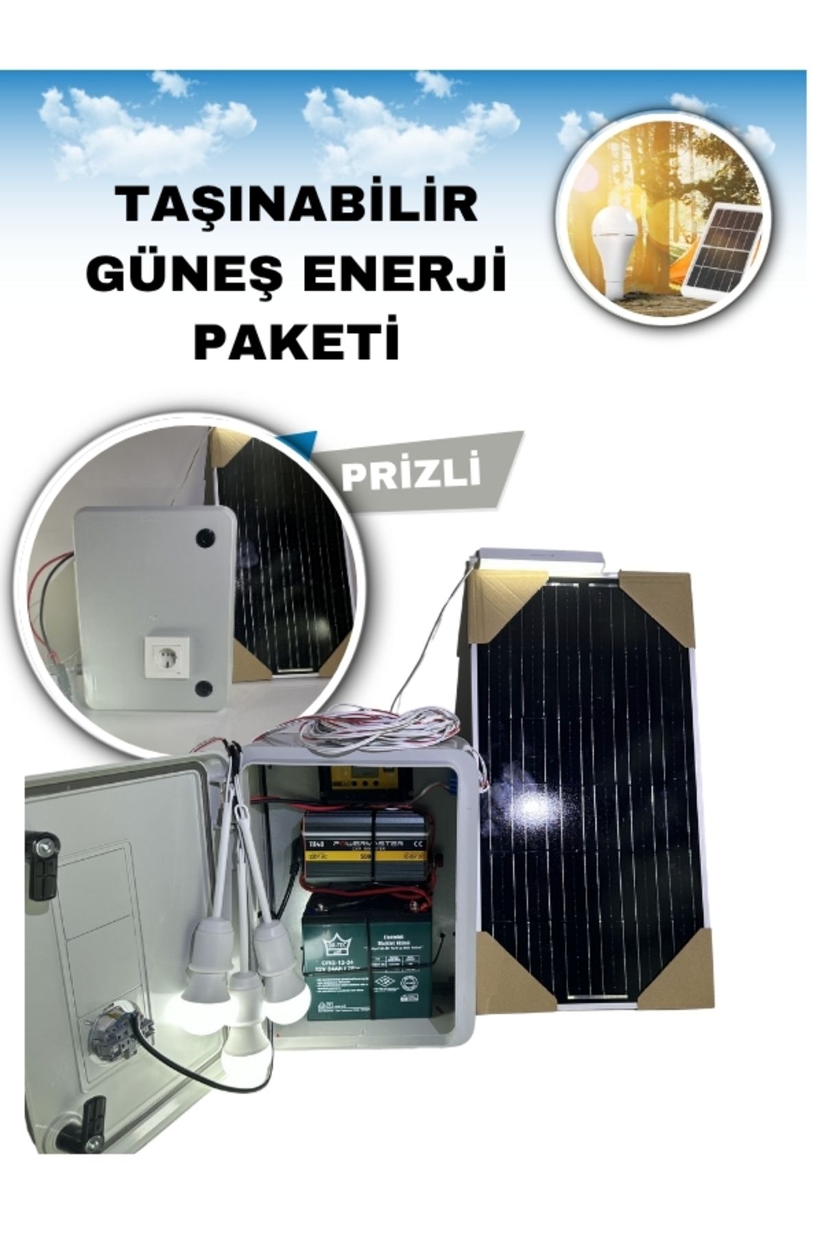 TNL Bağ Evi, Konteyner Ev, Hobi Bahçesi, Çobanlar için TV-Lamba Güneş Enerji Seti