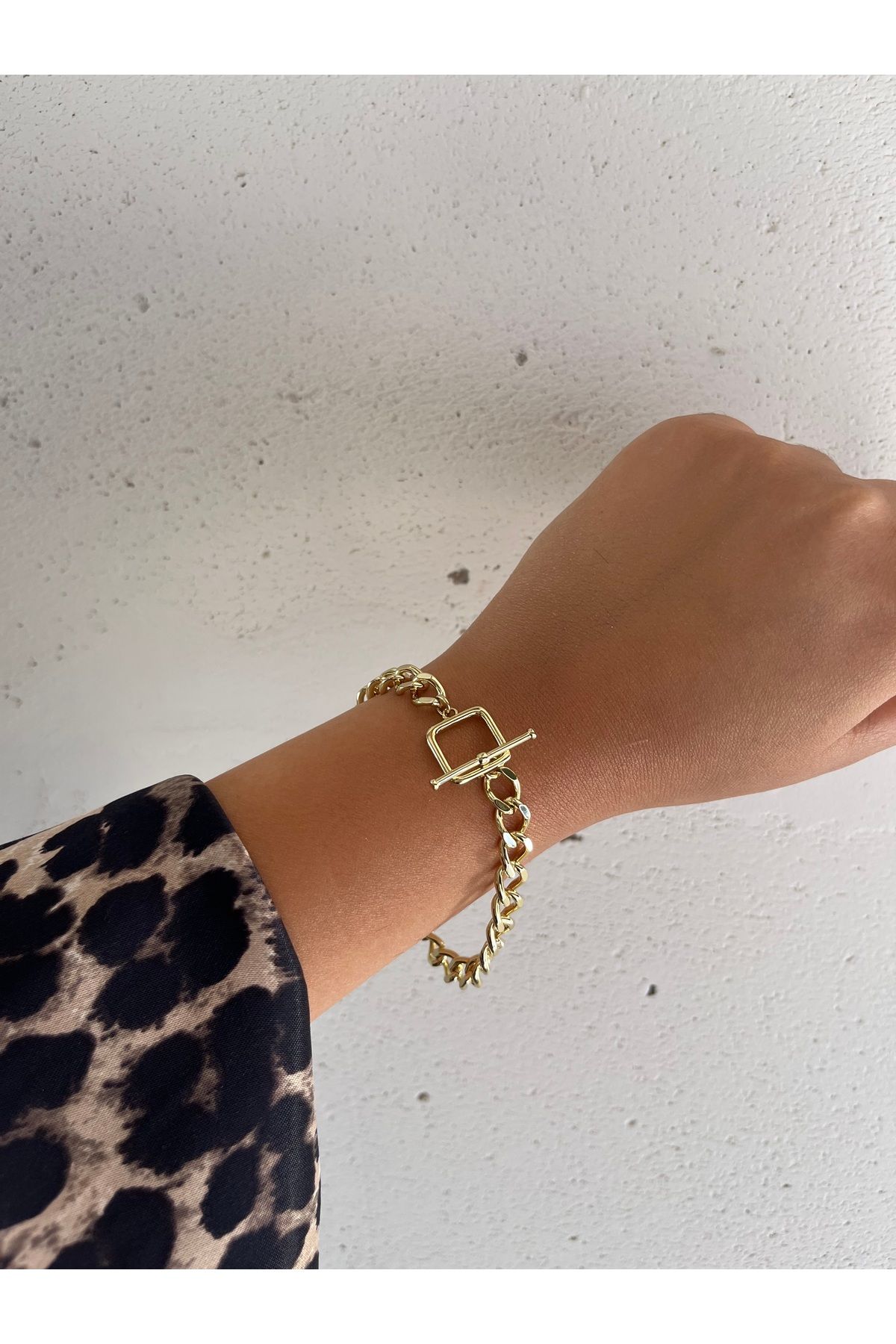 XUPING JEWELRY 14 K Renk Çelik Ortadan Kilitli Zincir Bileklik