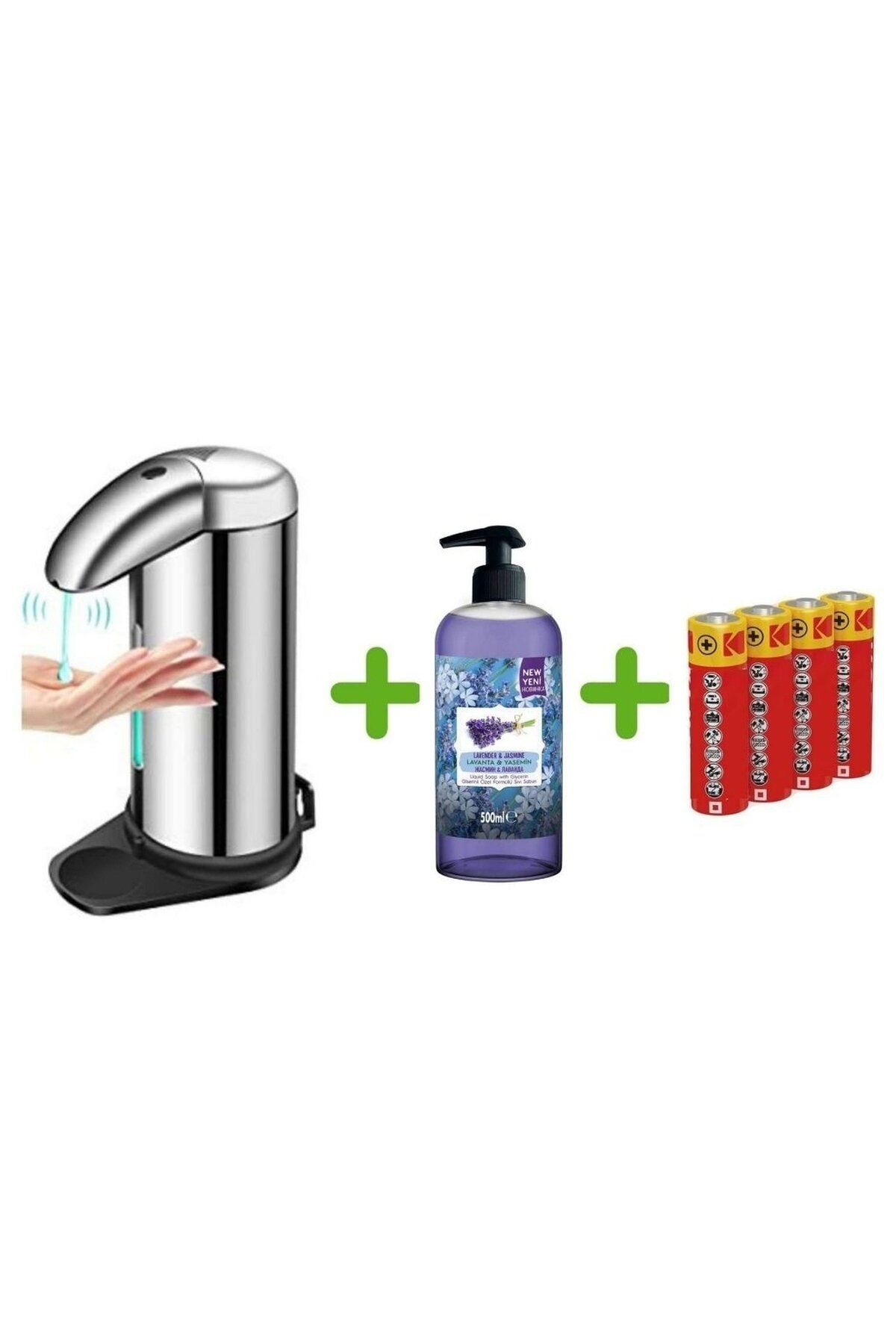 Sia SENSÖRLÜ FOTOSELLİ SIVI SABUNLUK,PİLLER DAHİL VE BİR ADET 500 ML SIVI SABUN LAVANTA KOKULU