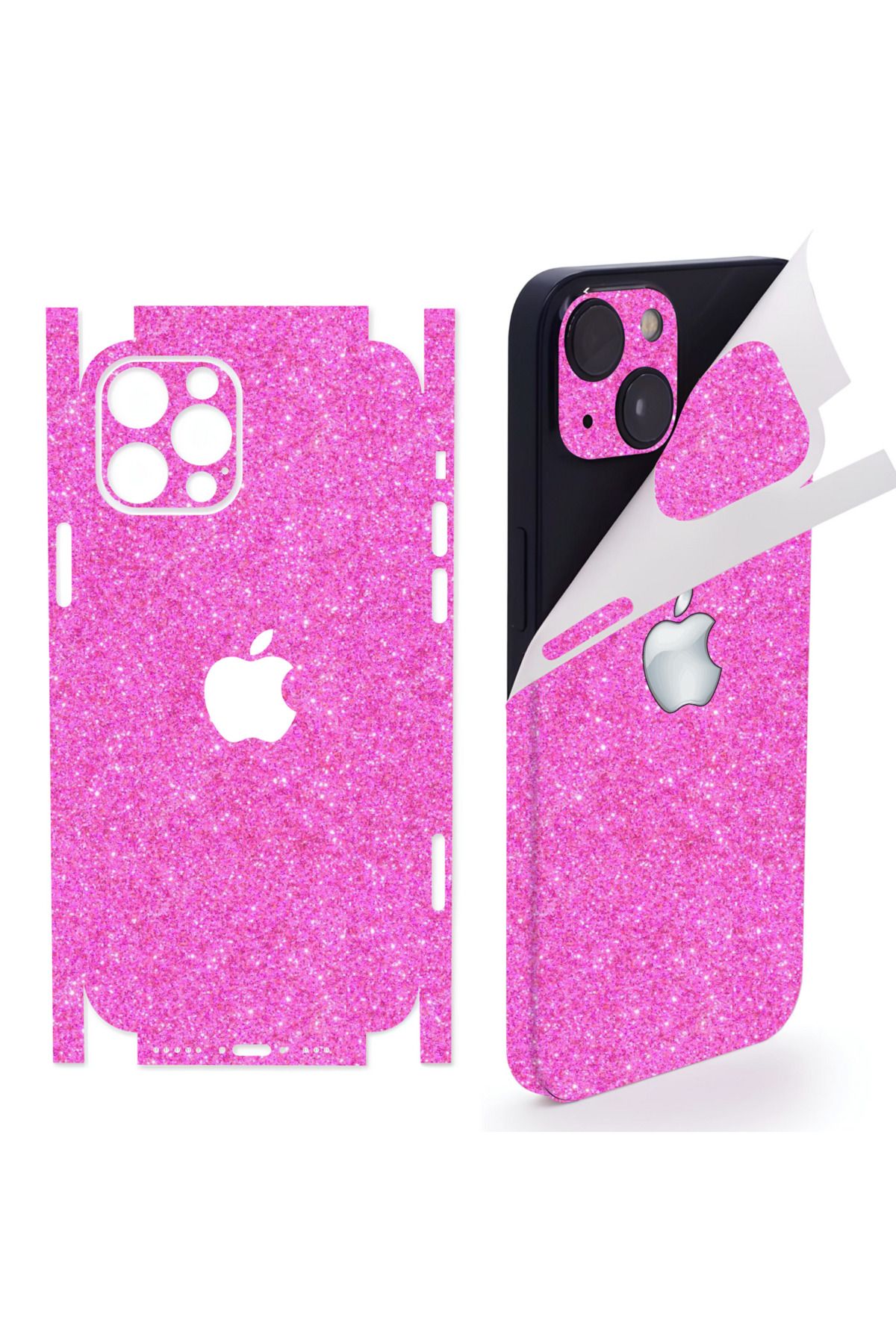 Bowie Vivo Y300 için 360 full arka ve yan kaplama koruma sticker SİMLİ PEMBE
