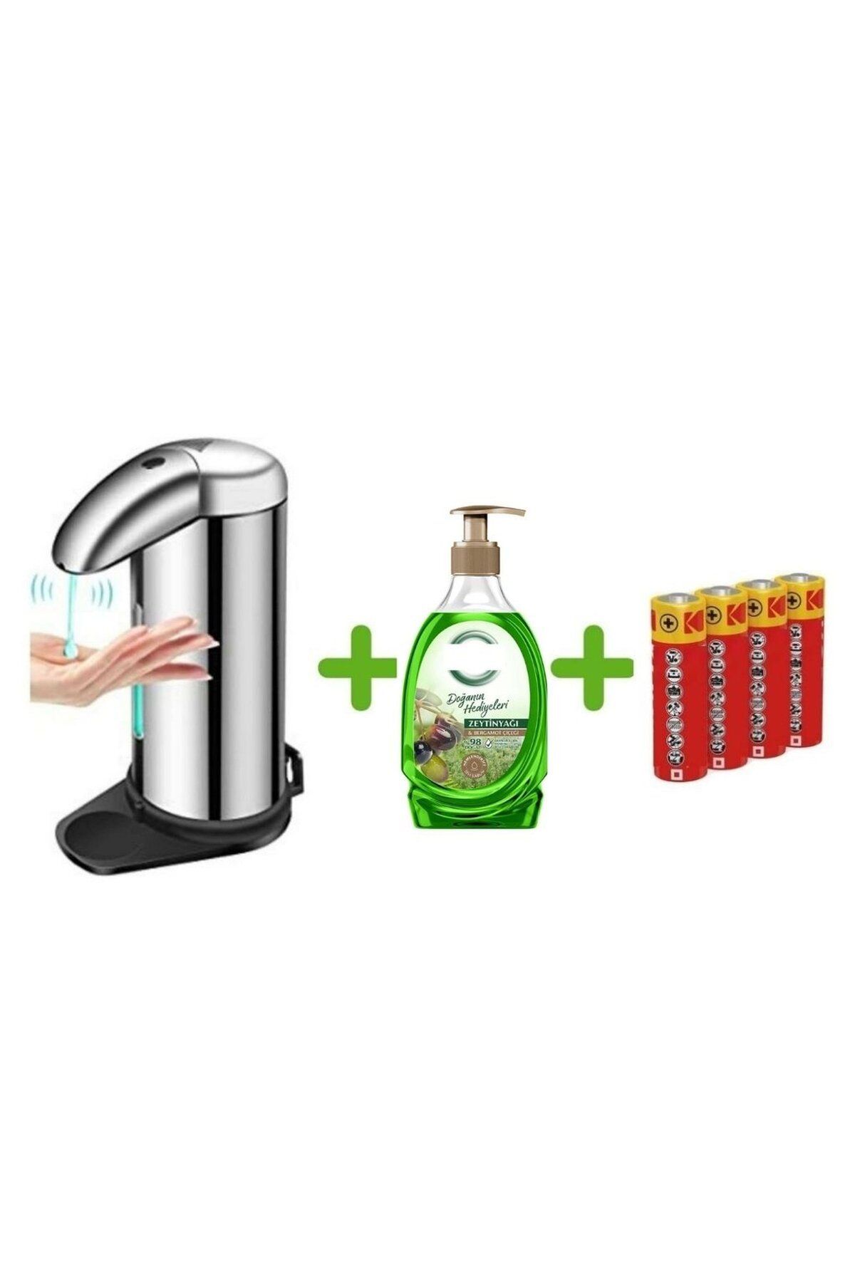 Sia SENSÖRLÜ FOTOSELLİ SIVI SABUNLUK,PİLLER DAHİL VE BİR ADET 392 ML SIVI SABUN ZEYTİNYAĞI VE BERGAMOT
