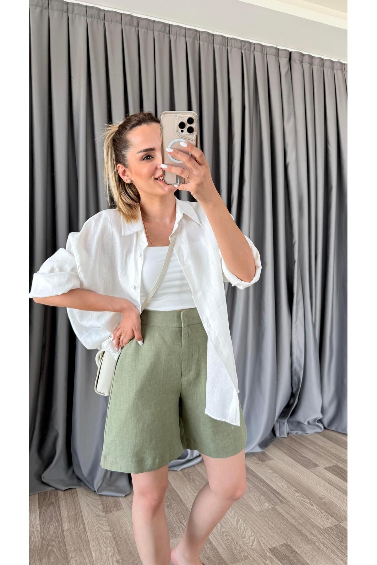 pelin yıldız butik Lova Keten Şort