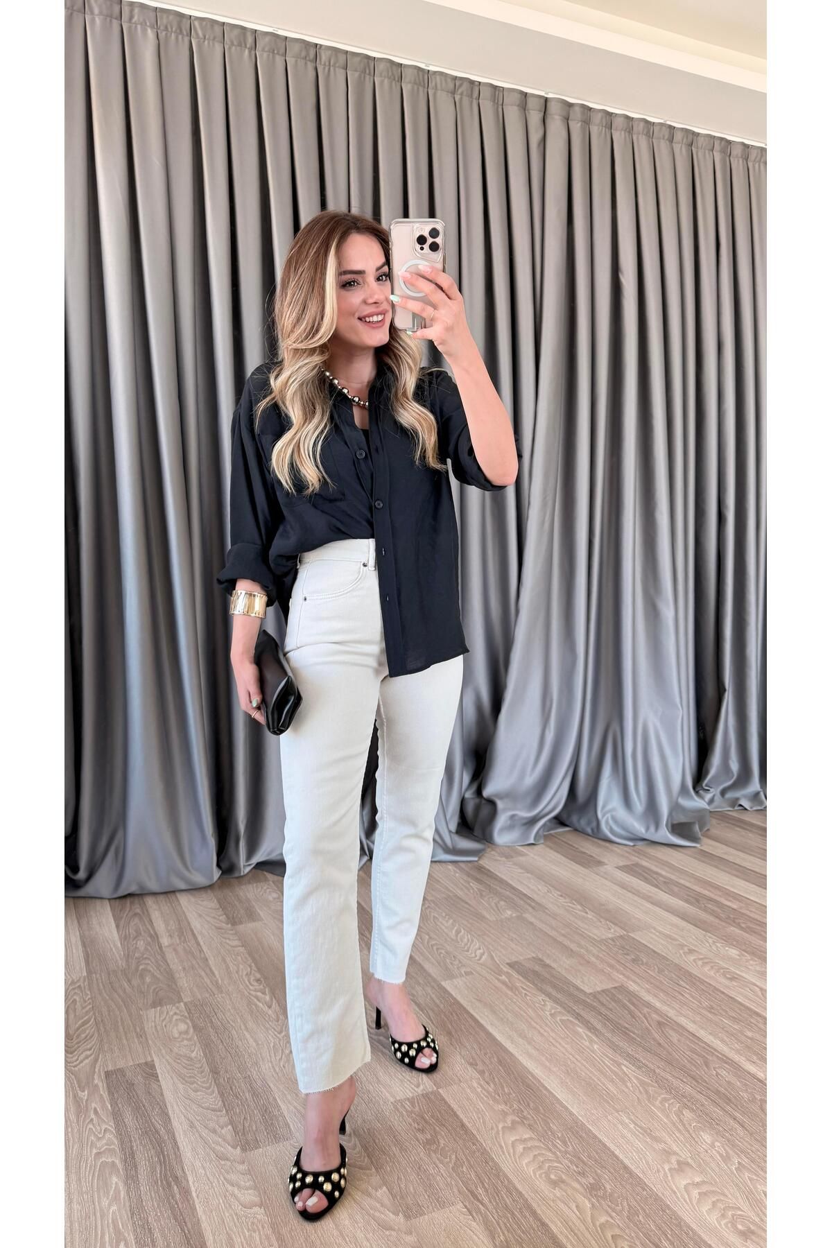 pelin yıldız butik Fiora Kesik Paça Boyfit Jean