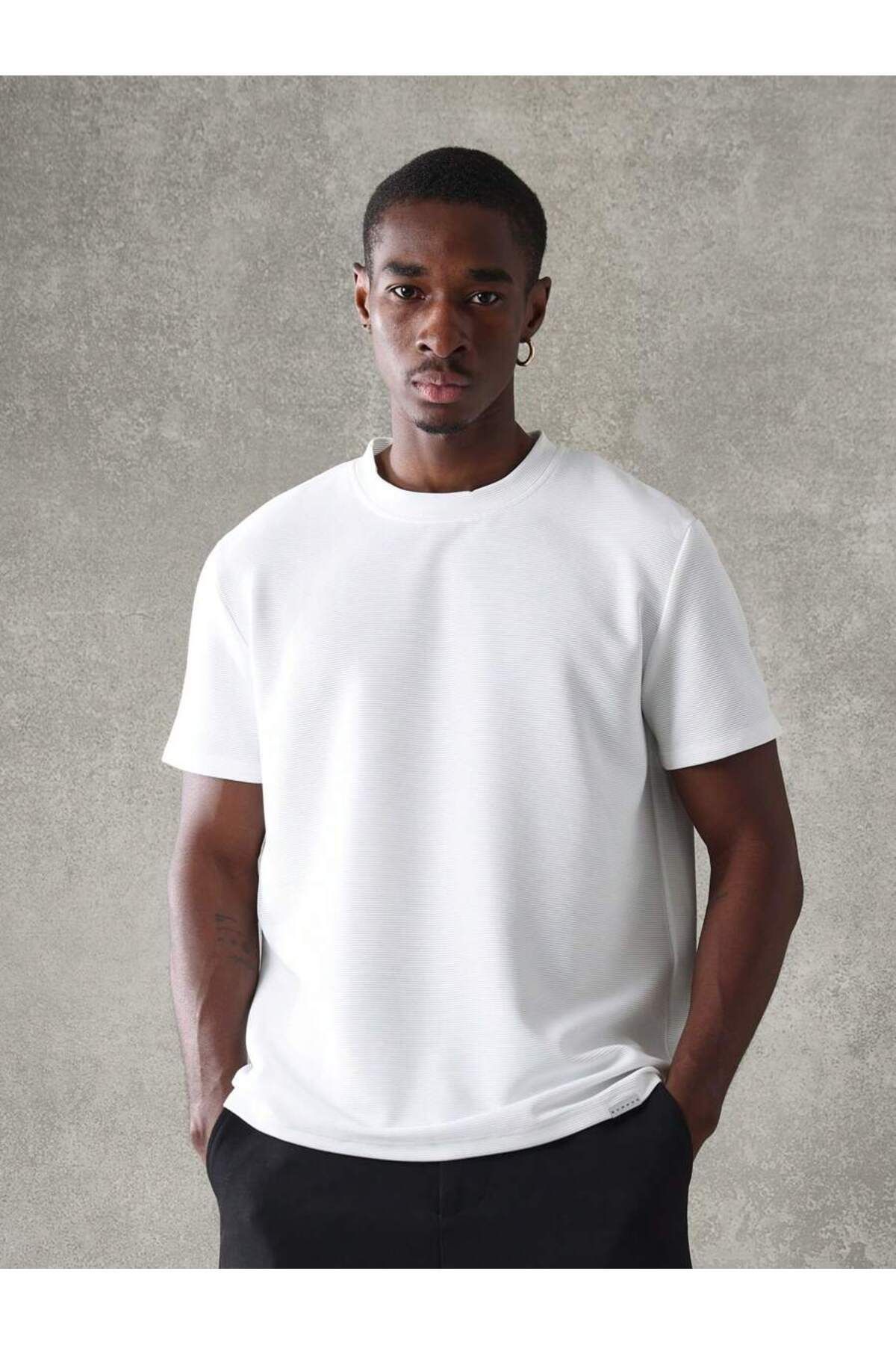 MODAVİBE Düz Basic Tişört – Bisiklet Yaka, Pamuk Polyester, 2 İplik Kumaş, Unisex