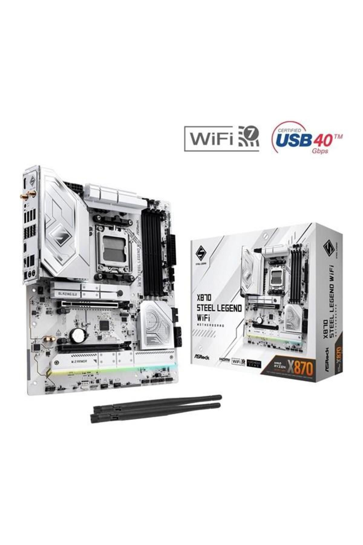 ASROCK X870 STEEL LEGEND WIFI7 RGB DDR5 HDMI-DP TYPEC PCIE 5.0 AM5 ATX