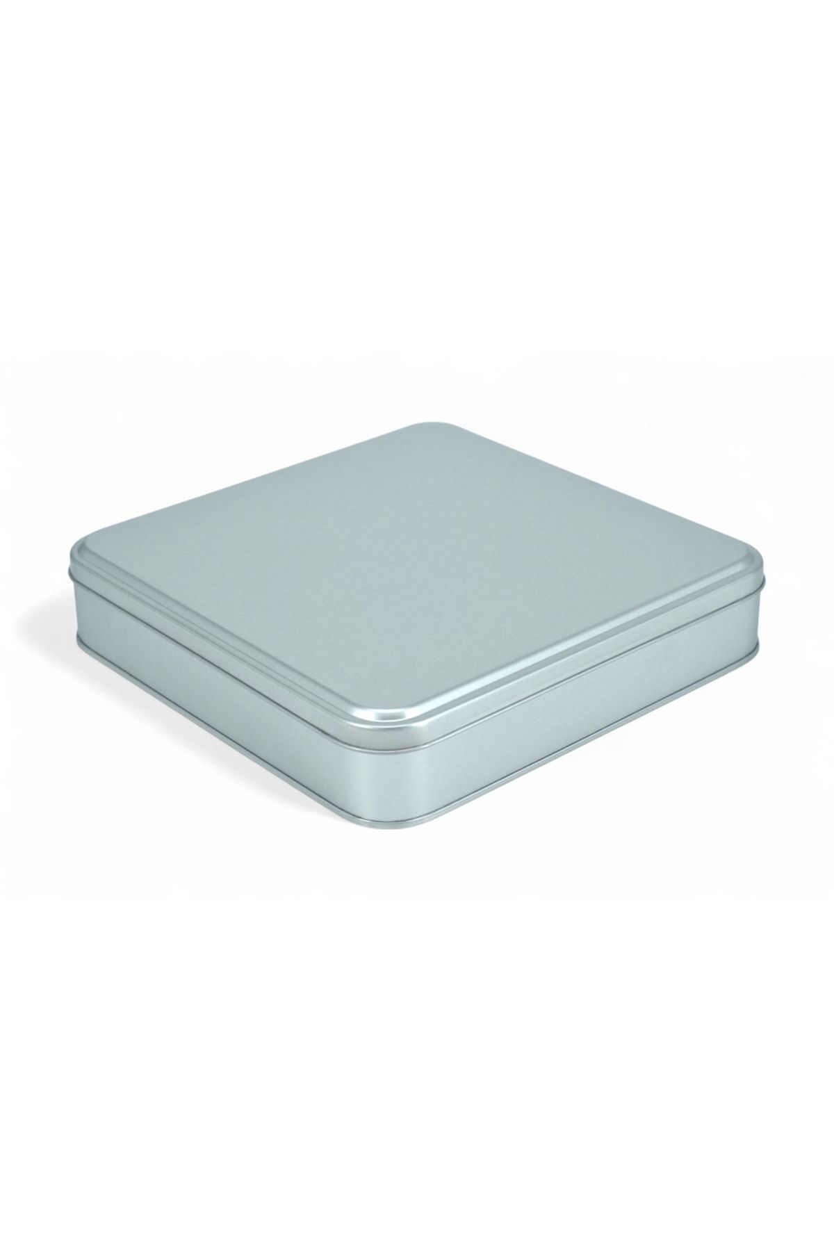 KONTENSAN 215x215x47 mm Metal Kapaklı Baskısız Metal Kutu, Mat Silver, 36 Adet