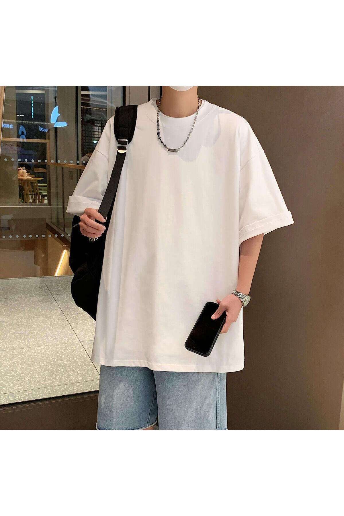 MODAVİBE Düz Basic Tişört – Bisiklet Yaka, Pamuk Polyester, 2 İplik Kumaş, Unisex