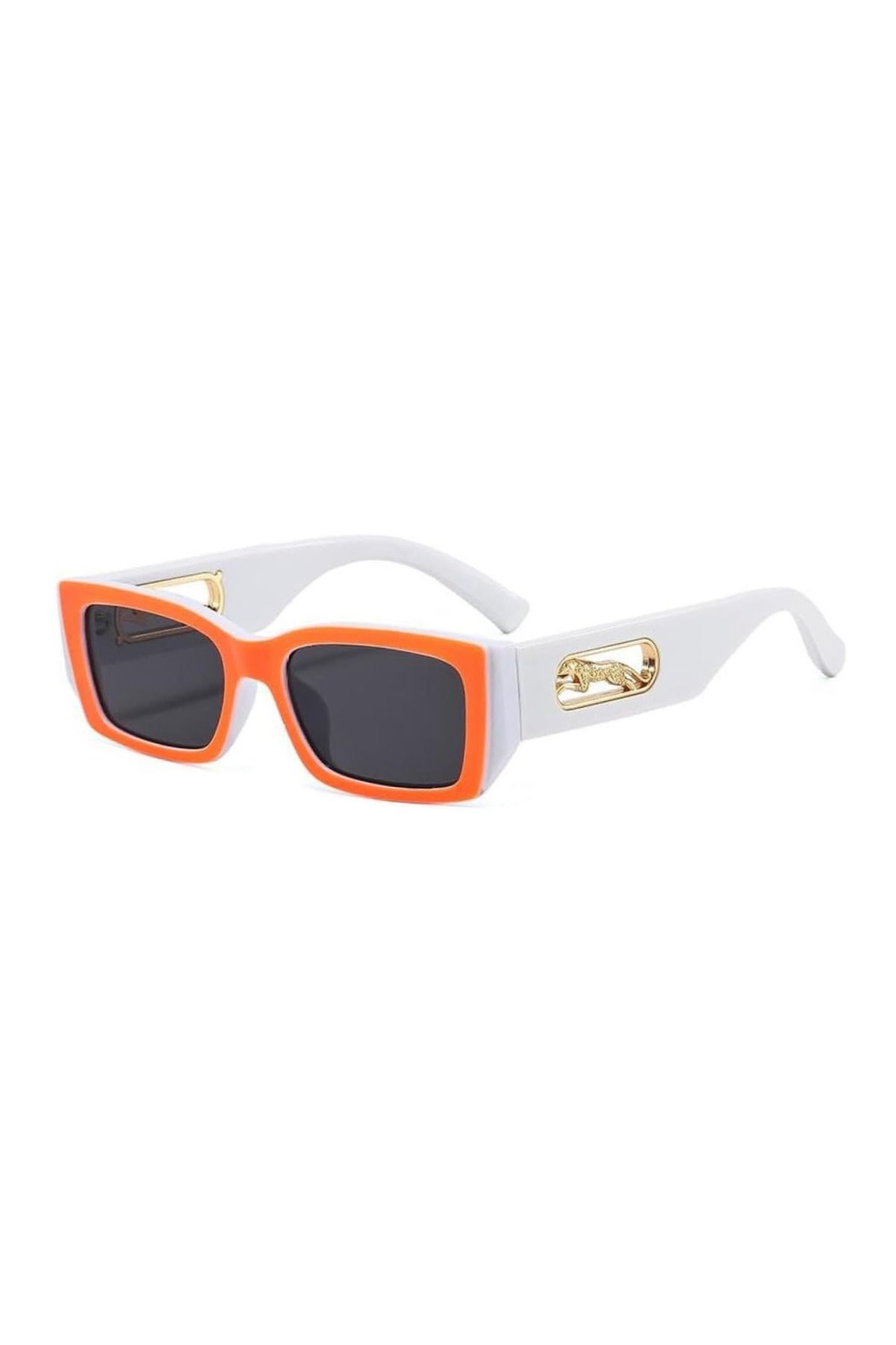 Chunky Frame Predatory Unısex Vıntage Beyaz Turuncu Güneş Gözlük