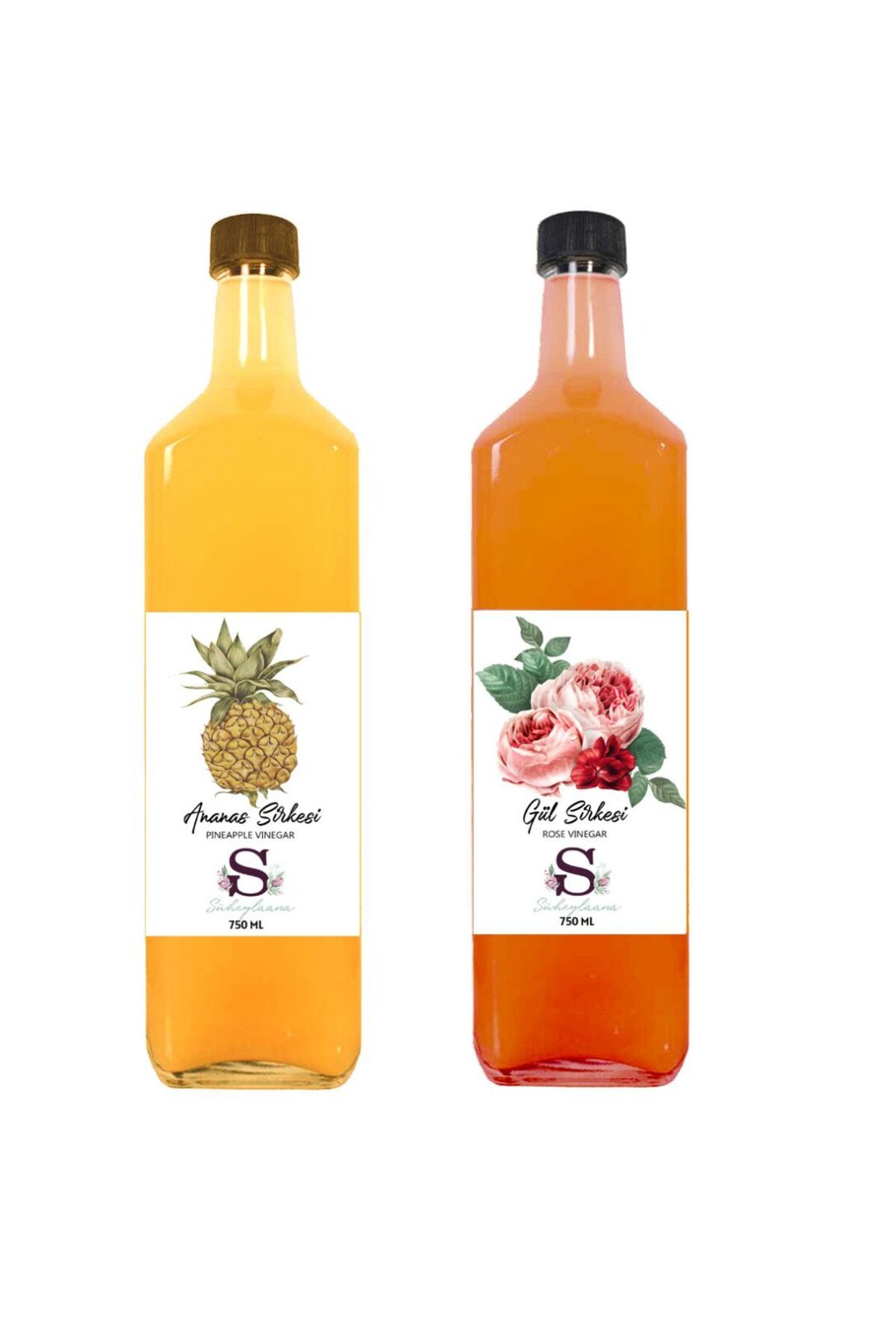 Süheylaana Doğal Ananas Sirkesi 750 Ml - Doğal Gül Sirkesi 750 Ml
