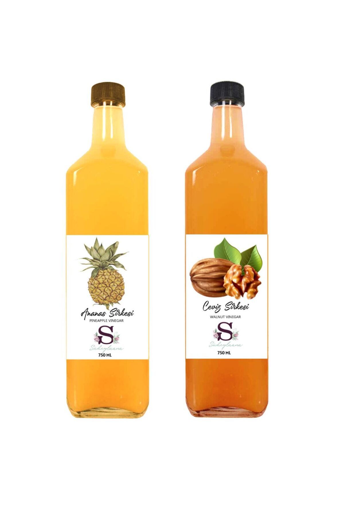Süheylaana Doğal Ananas Sirkesi 750 Ml - Doğal Ceviz Sirkesi 750 Ml