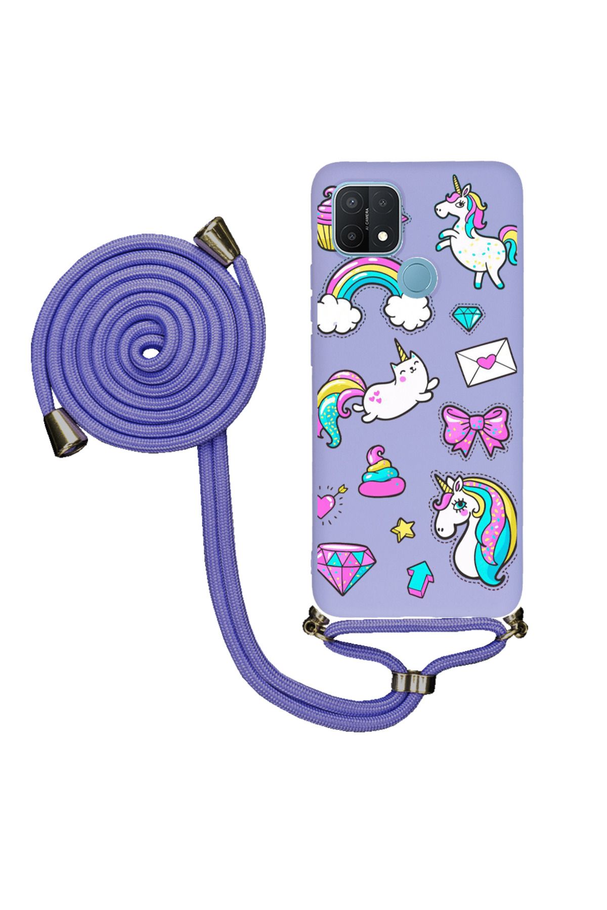 Royaleks Oppo A15 İpli Lansman Kılıf - Unicorns Blank