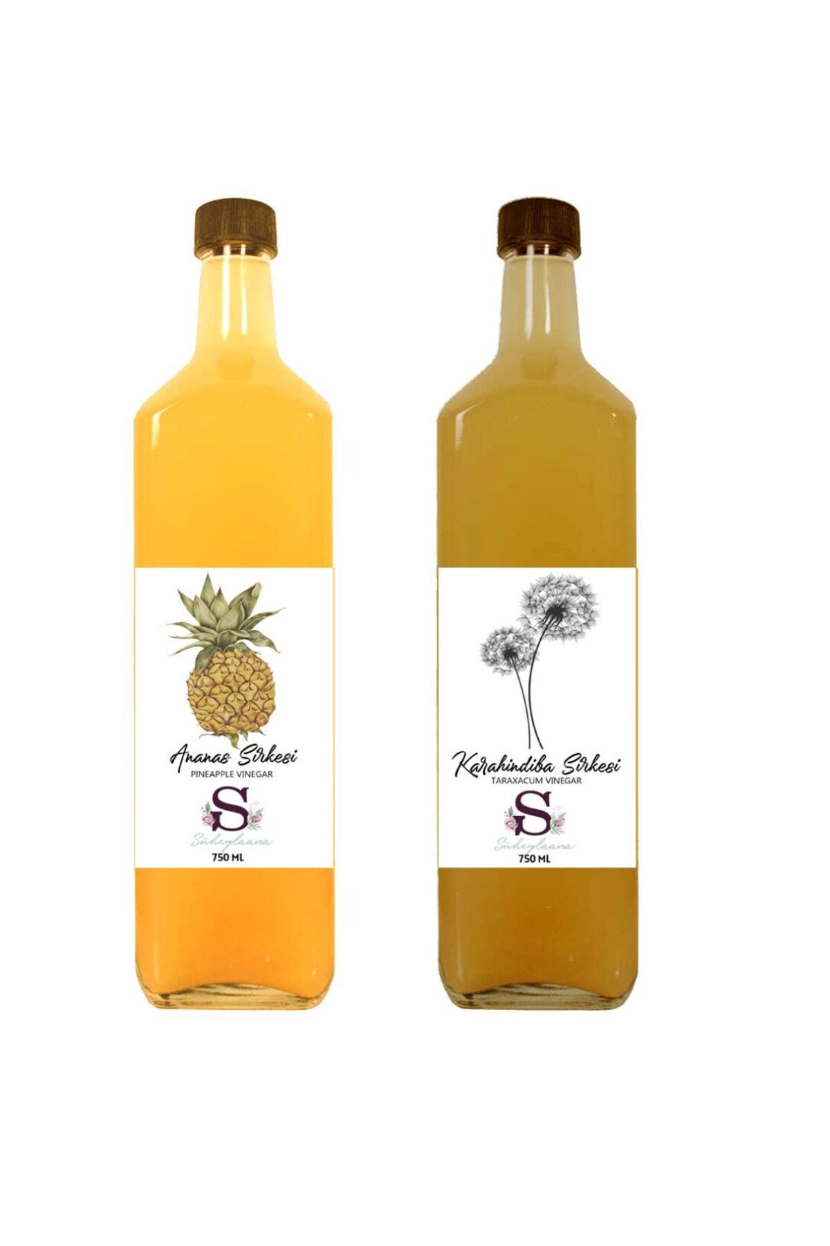 Süheylaana Doğal Ananas Sirkesi 750 Ml - Doğal Karahindiba Sirkesi 750 Ml