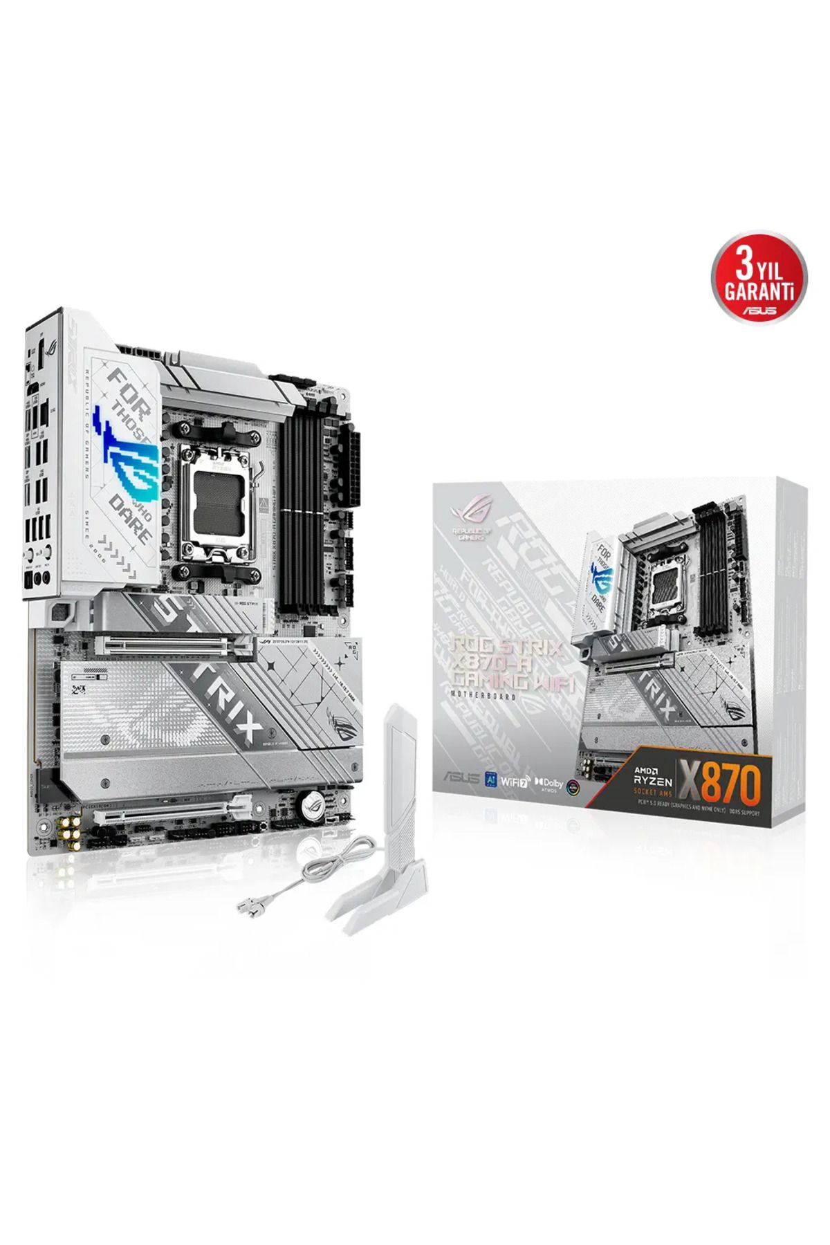 ASUS ROG STRIX X870-A GAMING WIFI, 4xDDR5, 4xM.2, HDMI, DP, Type-C, Wi-Fi 7, Bluetooth v5.4, AM5 Sok