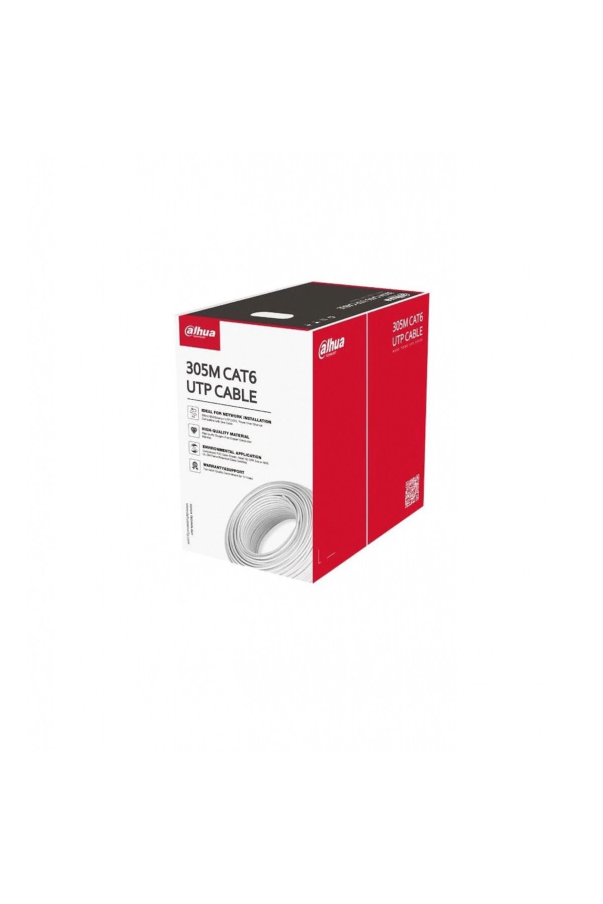 DAHUA PFM920I-6UN-C, CAT6 305m, 23AWG 0.53mm, UTP, %100 Bakır, LSZH Halogen Free Kablo, Beyaz Renk