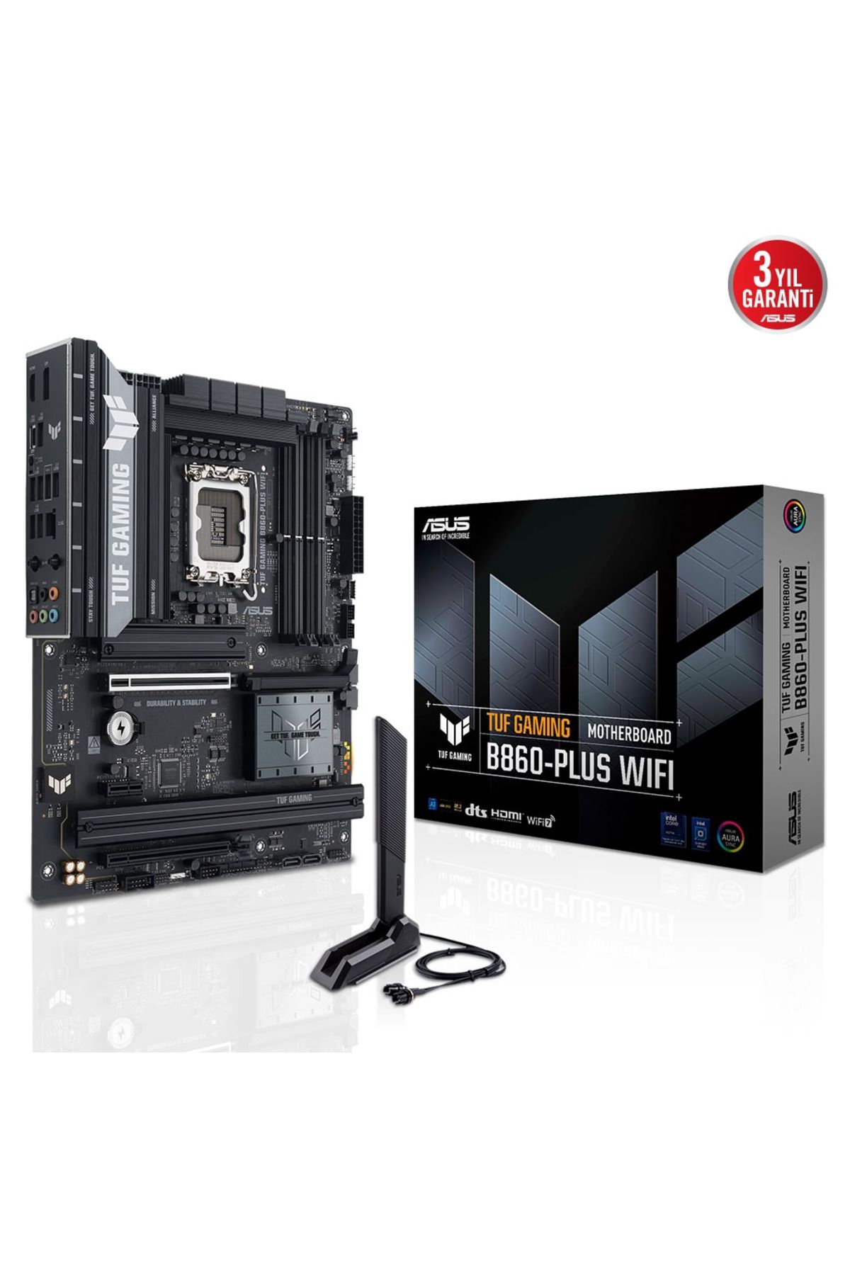 ASUS TUF GAMING B860-PLUS WIFI, 4xDDR5, 3xM.2, HDMI, DP, Wi-Fi 7, Bluetooth v5.4, Intel Core Ultra C
