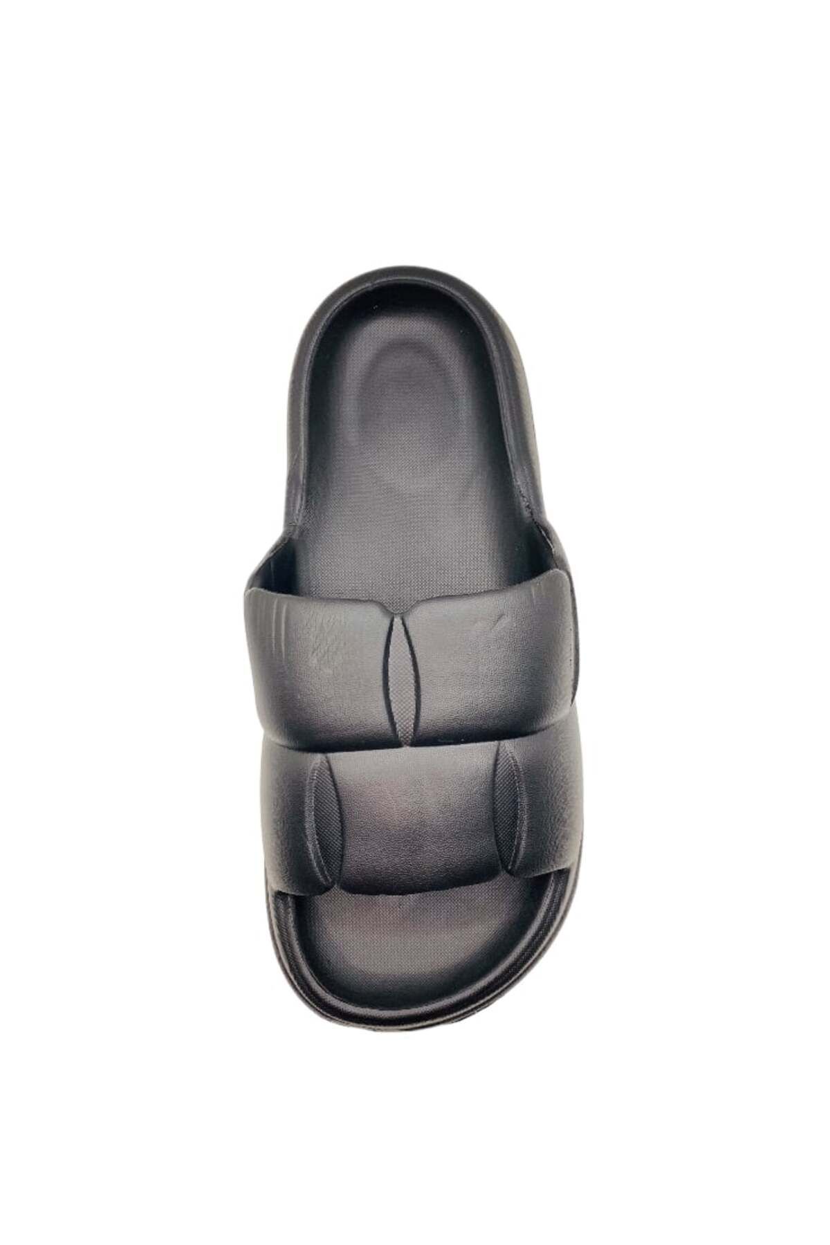 CRACOS-Lightweight slippers for the beach or pool, fluffy pattern, black, size 38-39, 25 centimeters 4