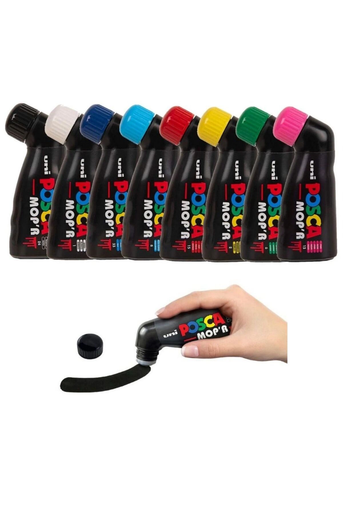 POSCA Uni POSCA MOP'R PCM-22 3.0-19.0mm Su Bazlı Mop Markörü 8li