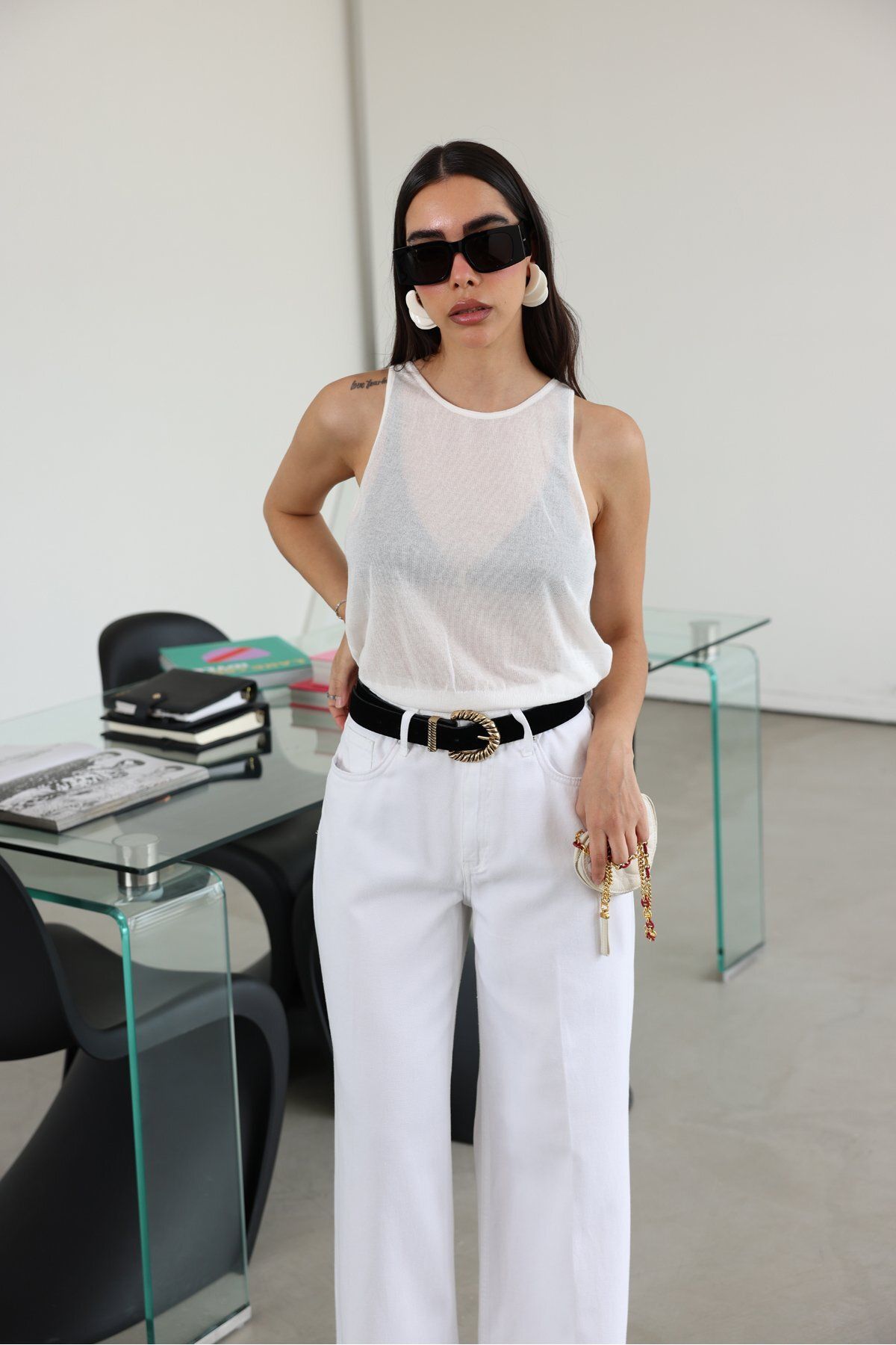 Özge Özgenç Bisiklet Yaka Triko Bluz