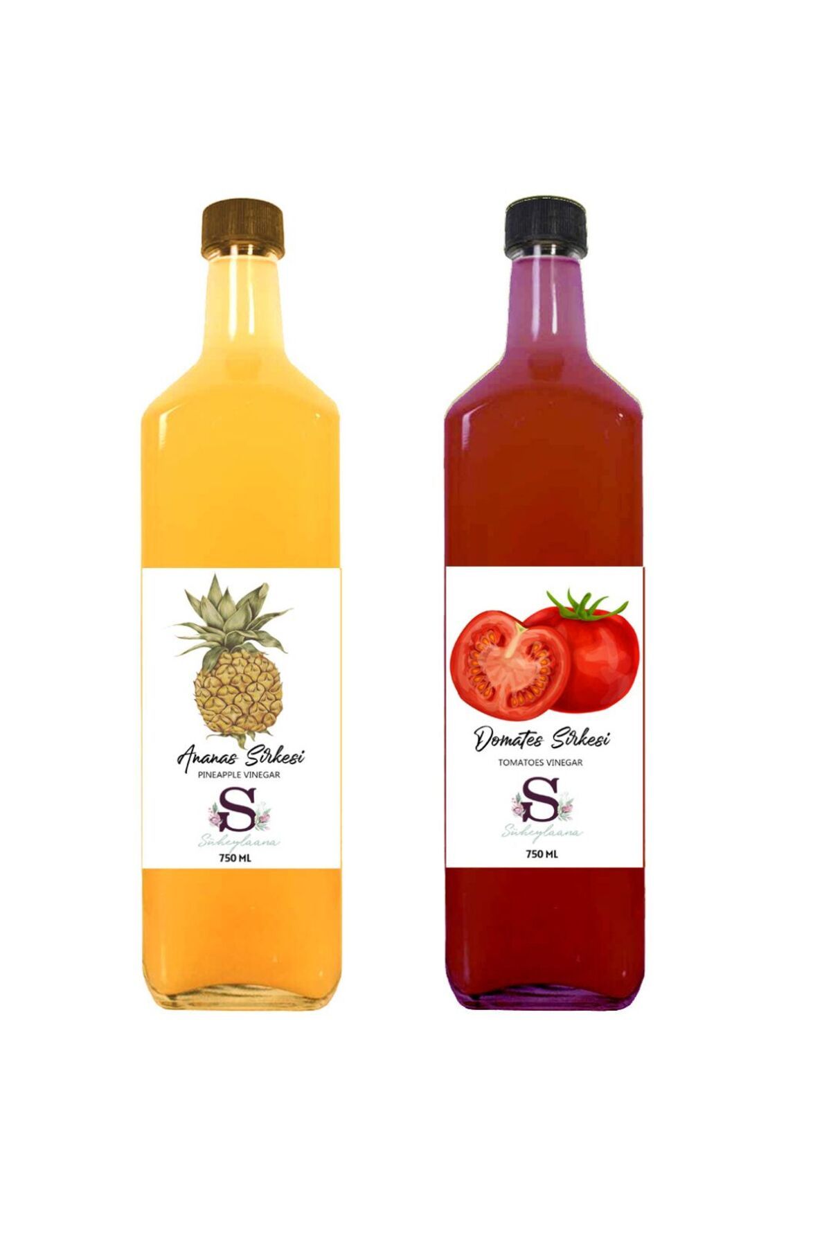 Süheylaana Doğal Ananas Sirkesi 750 Ml - Doğal Domates Sirkesi 750 Ml