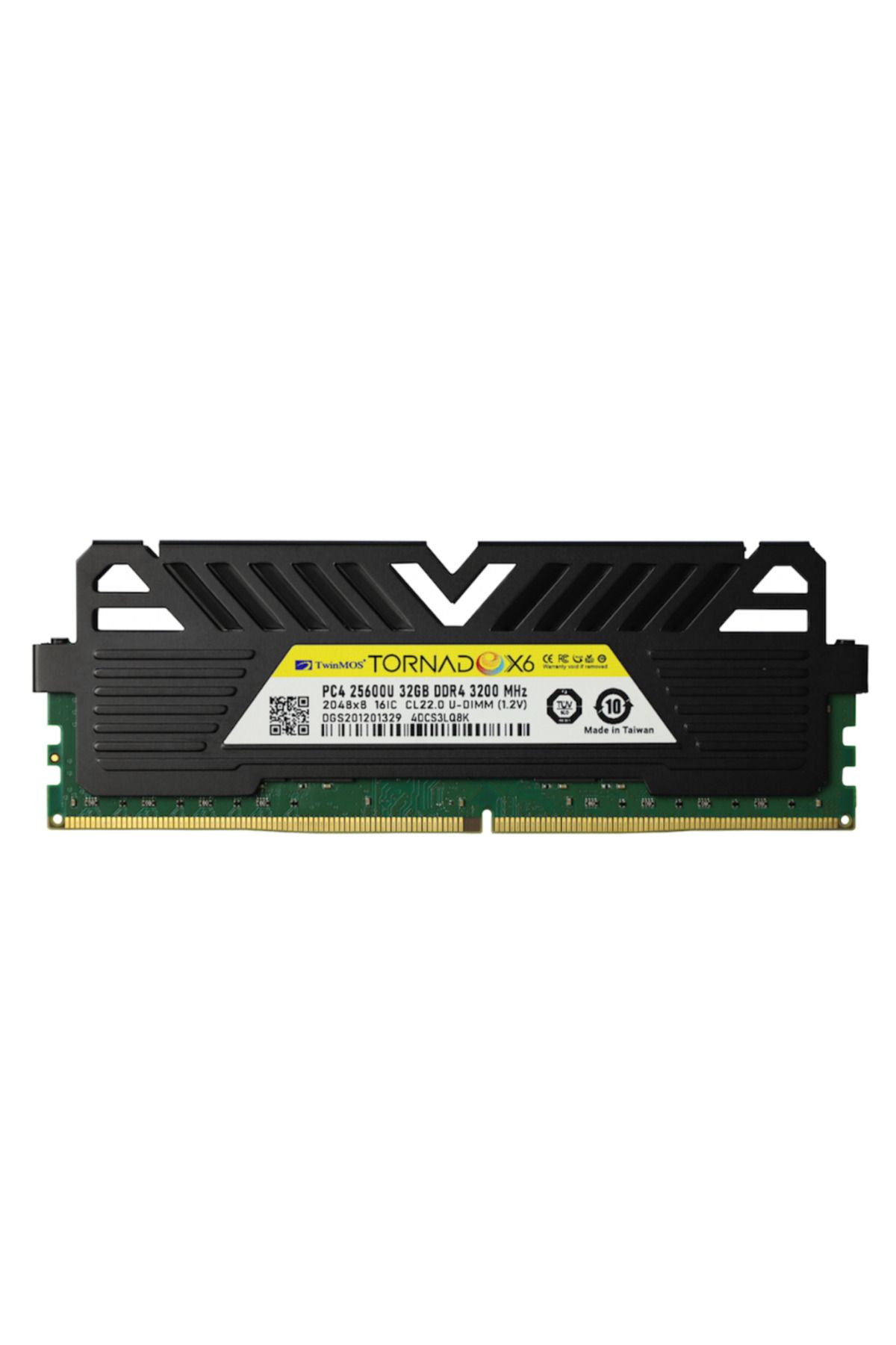TwinMOS TMMDD432GB3200DKBX6, 32GB, DDR4, 3200MHz, 1.2V, TornadoX6, Desktop Ram (Soğutuculu)
