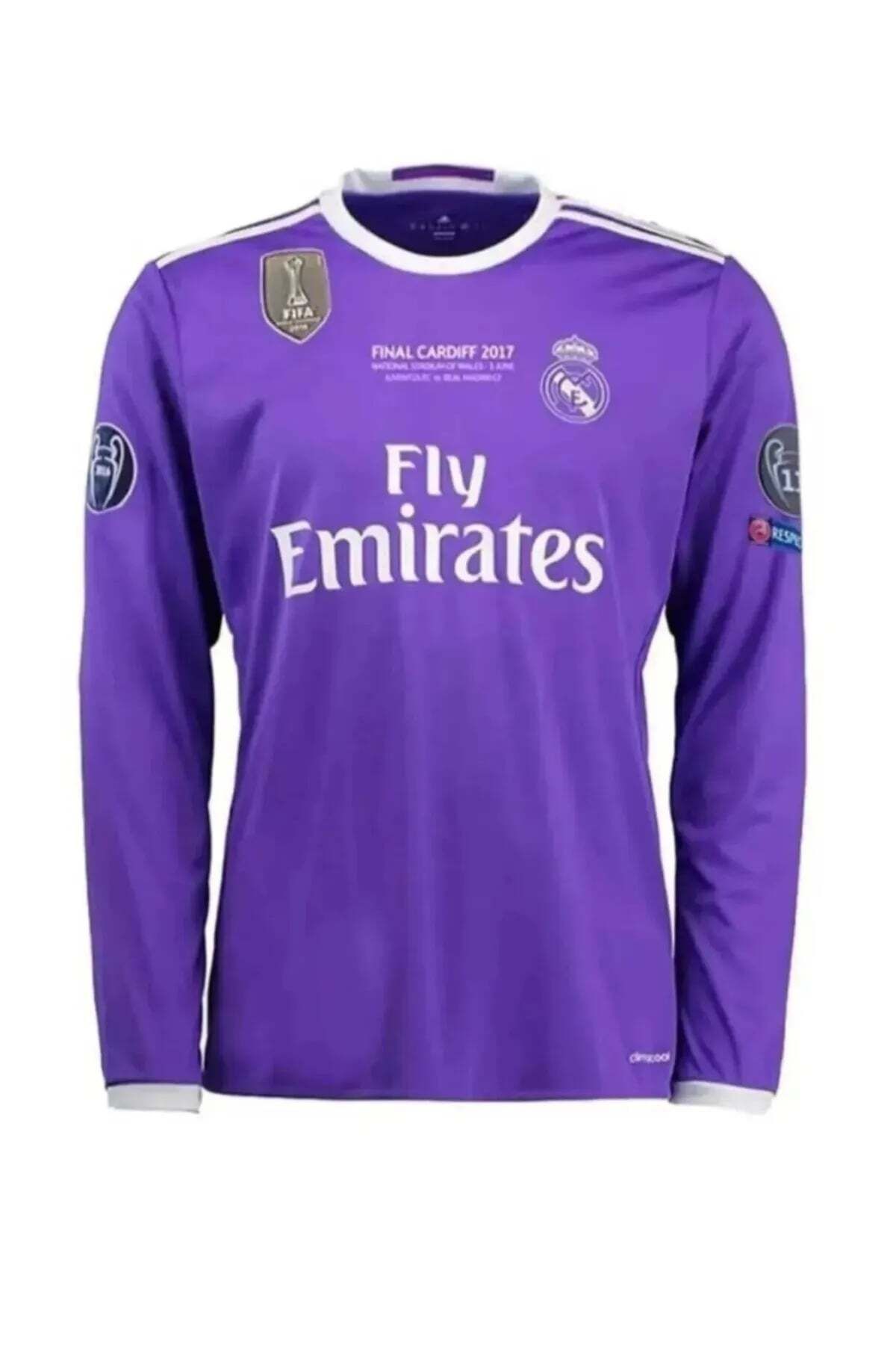 yenteks Uzun Kol Ronaldo Mor 2018 Real. Madrid. Şampiyonlar Ligi Yetişkin Forması
