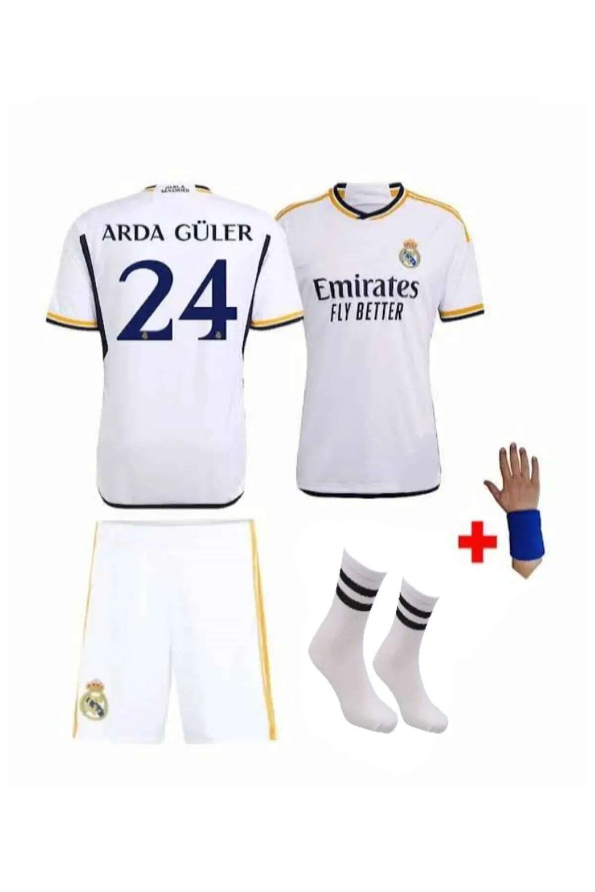 yenteks Real.Madird. Ardaa. Güler. Beyaz 24 Numara Çocuk Forması 4 parça