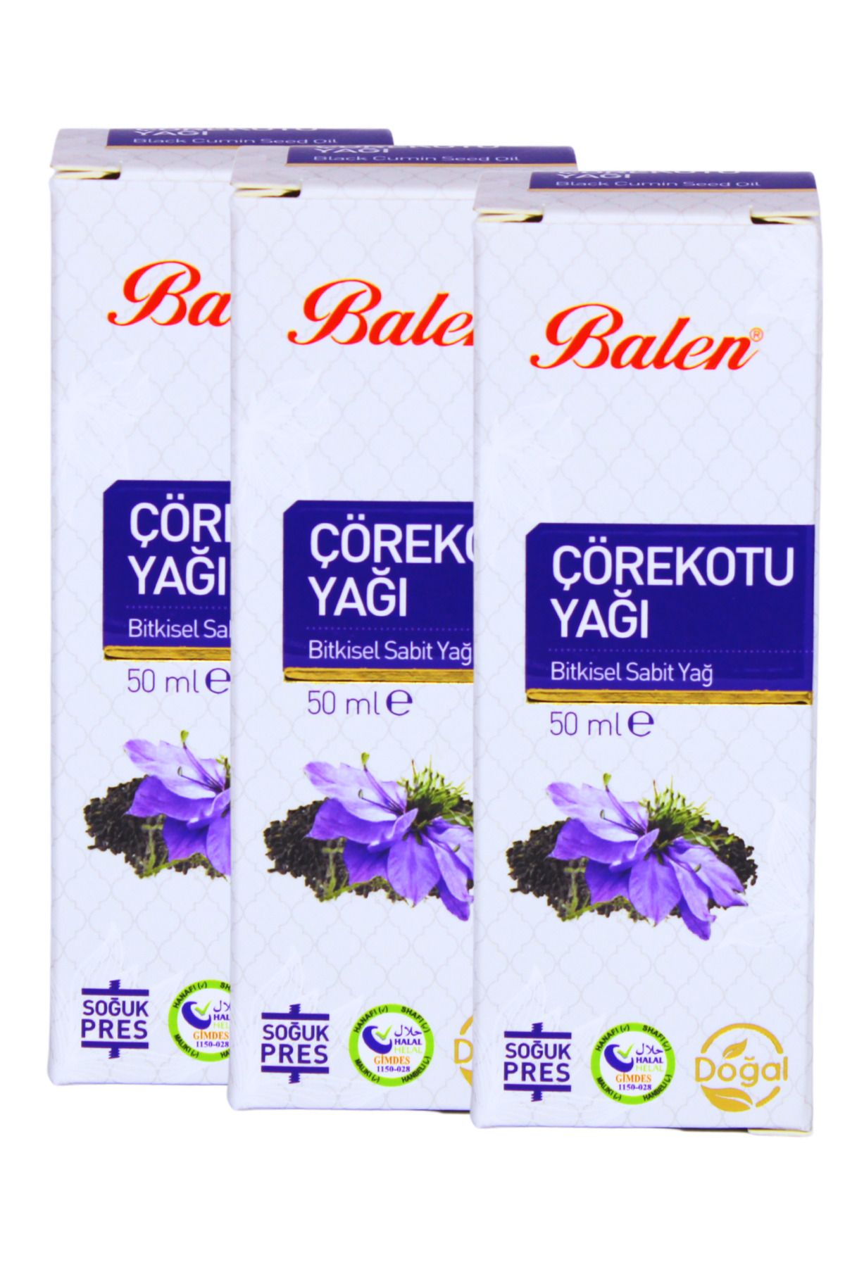GÜLCE LOKMAN HEKİM AKTAR BALEN ÇÖREK OTU YAĞI 3 X 50ML (SOĞUK PRES)