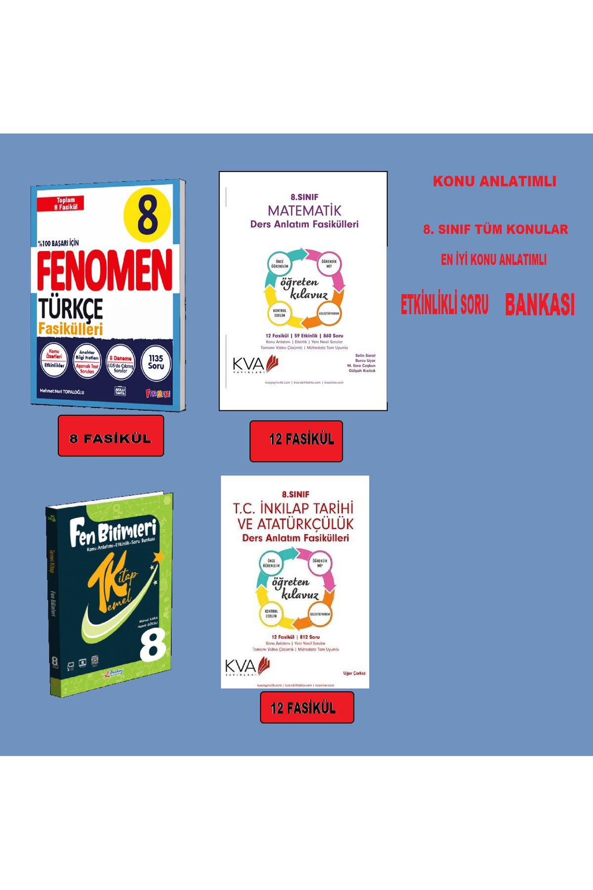 Fenomen Yayıncılık 7. Sınıftan 8. sınıfa 0 dan 7 den 8 e 2026 LGS HAZIRLIK SETİ TÜM KONULAR AYRINTLI Anlatım SORU SETİ
