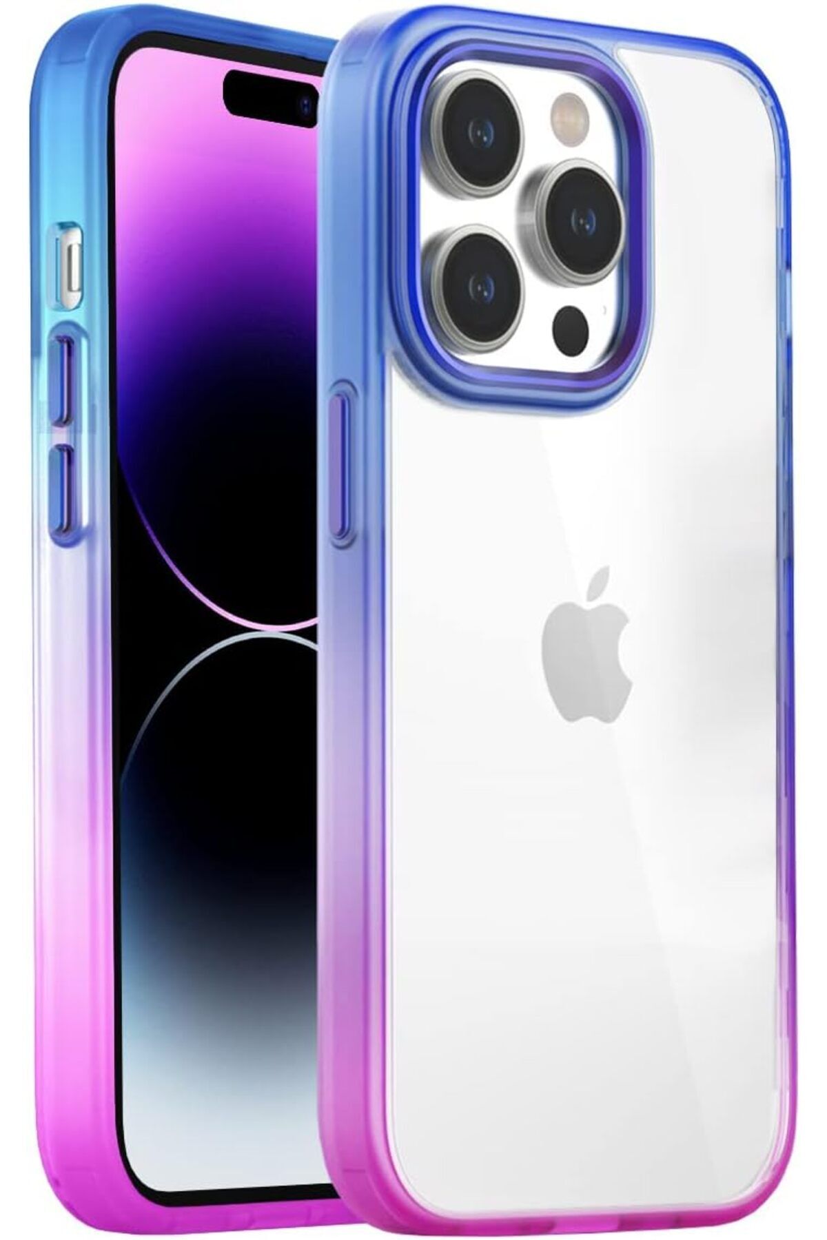 STOREMAX iPhone 14 Pro Max Uyumlu  Air Bumper Rainbow Kılıf Darbe Önleyici Arkası Şeffaf Gökkuşağı