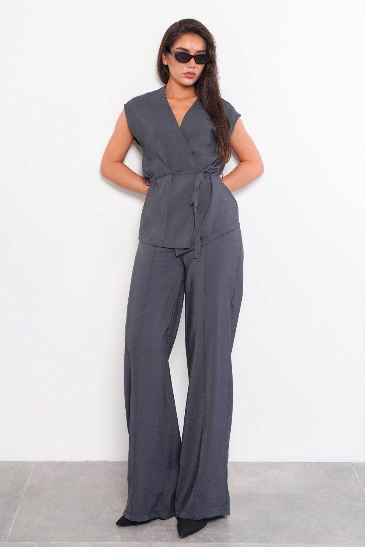 Seeh Füme Basic Yelek Pantolon Takım Sh241