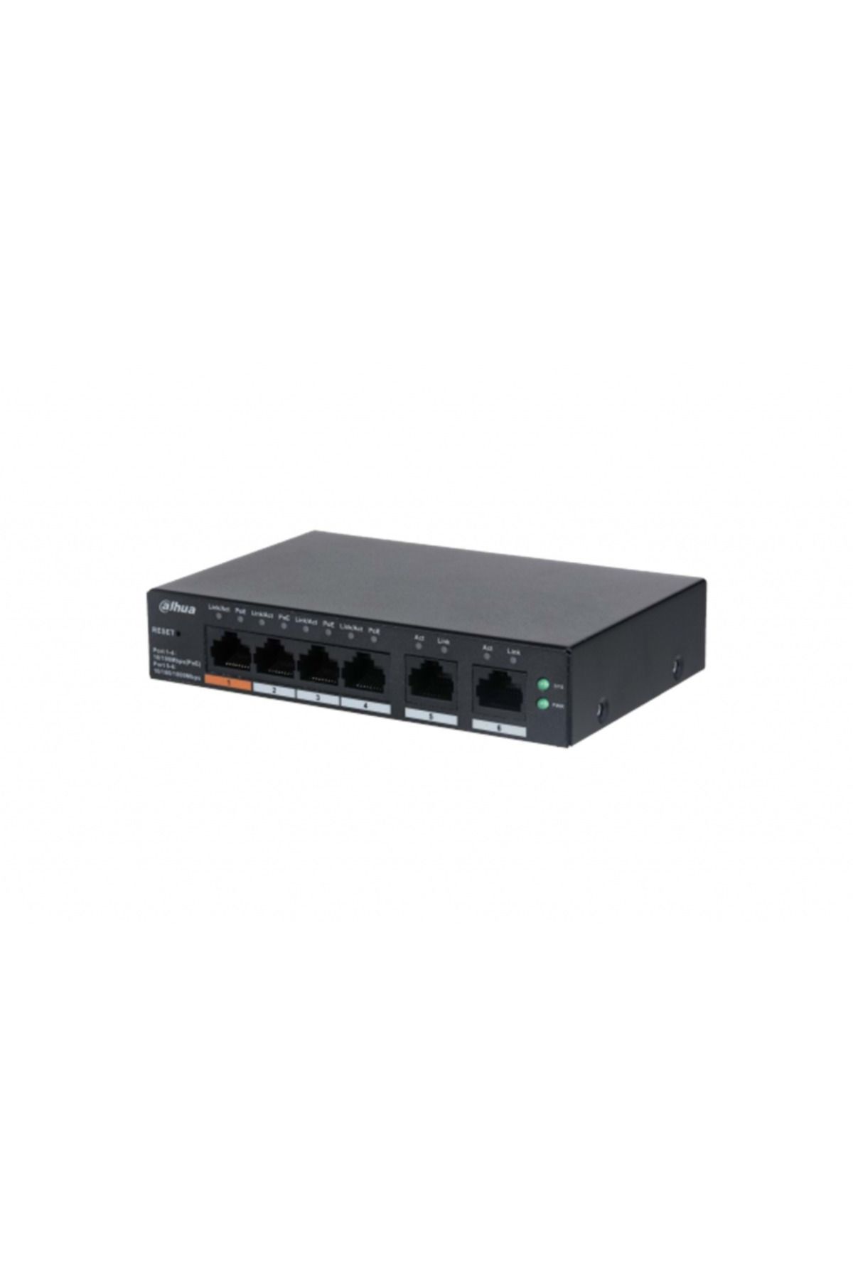 DAHUA CS4006-4ET-60, 4 Port, Megabit, PoE 60W, 2 Port Uplink, Cloud Yönetilebilir, Switch