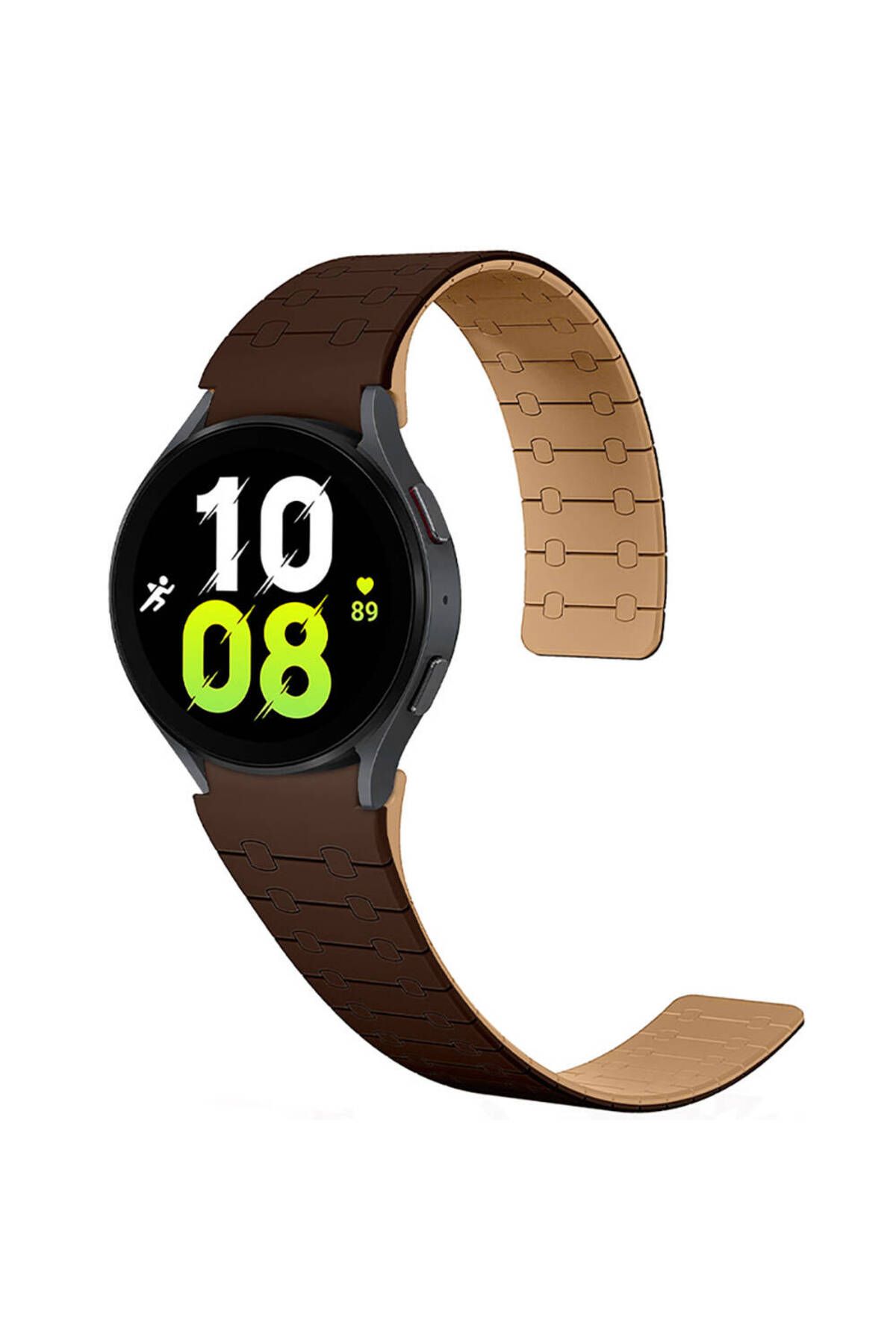 Teknodur Galaxy Watch 6 40mm TKDR KRD-111 20mm Çizgili Desenli Silikon Kordon-Kahverengi