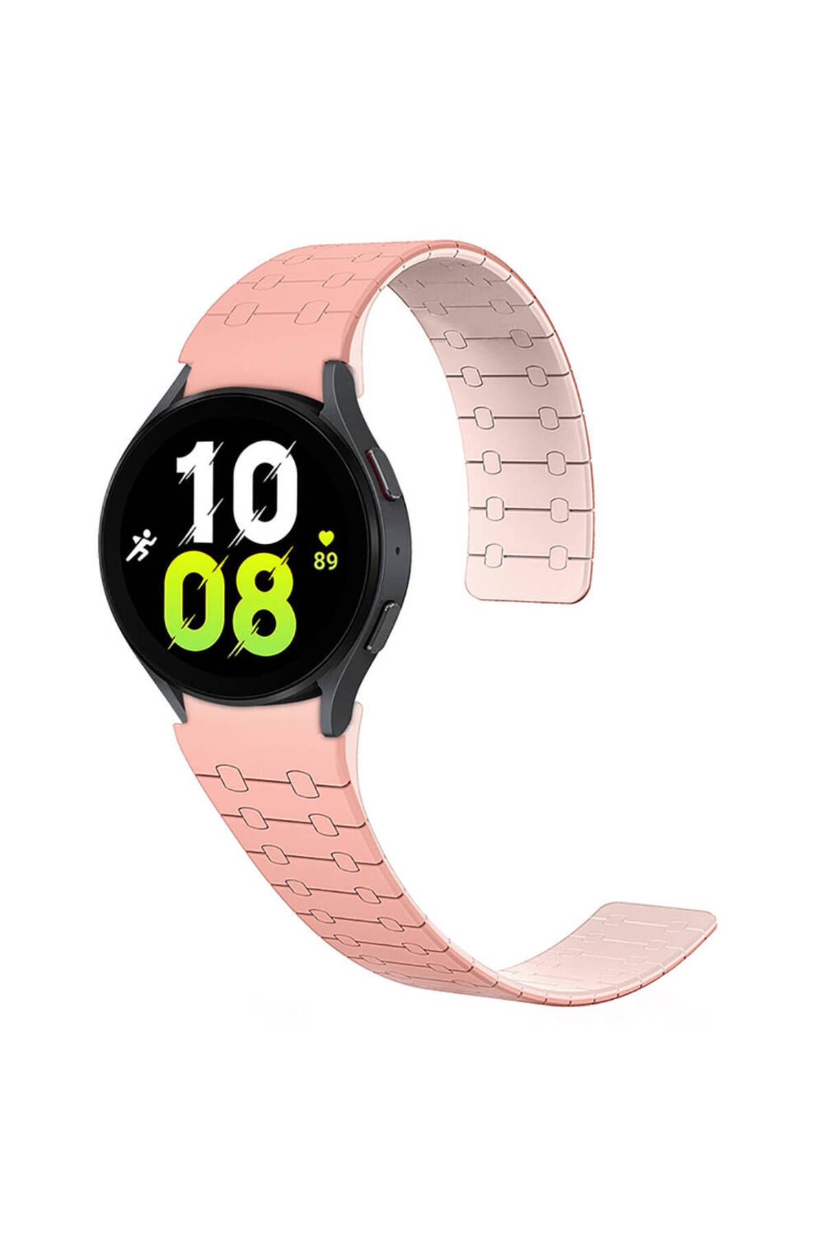 Teknodur Galaxy Watch 6 40mm TKDR KRD-111 20mm Çizgili Desenli Silikon Kordon-Pembe