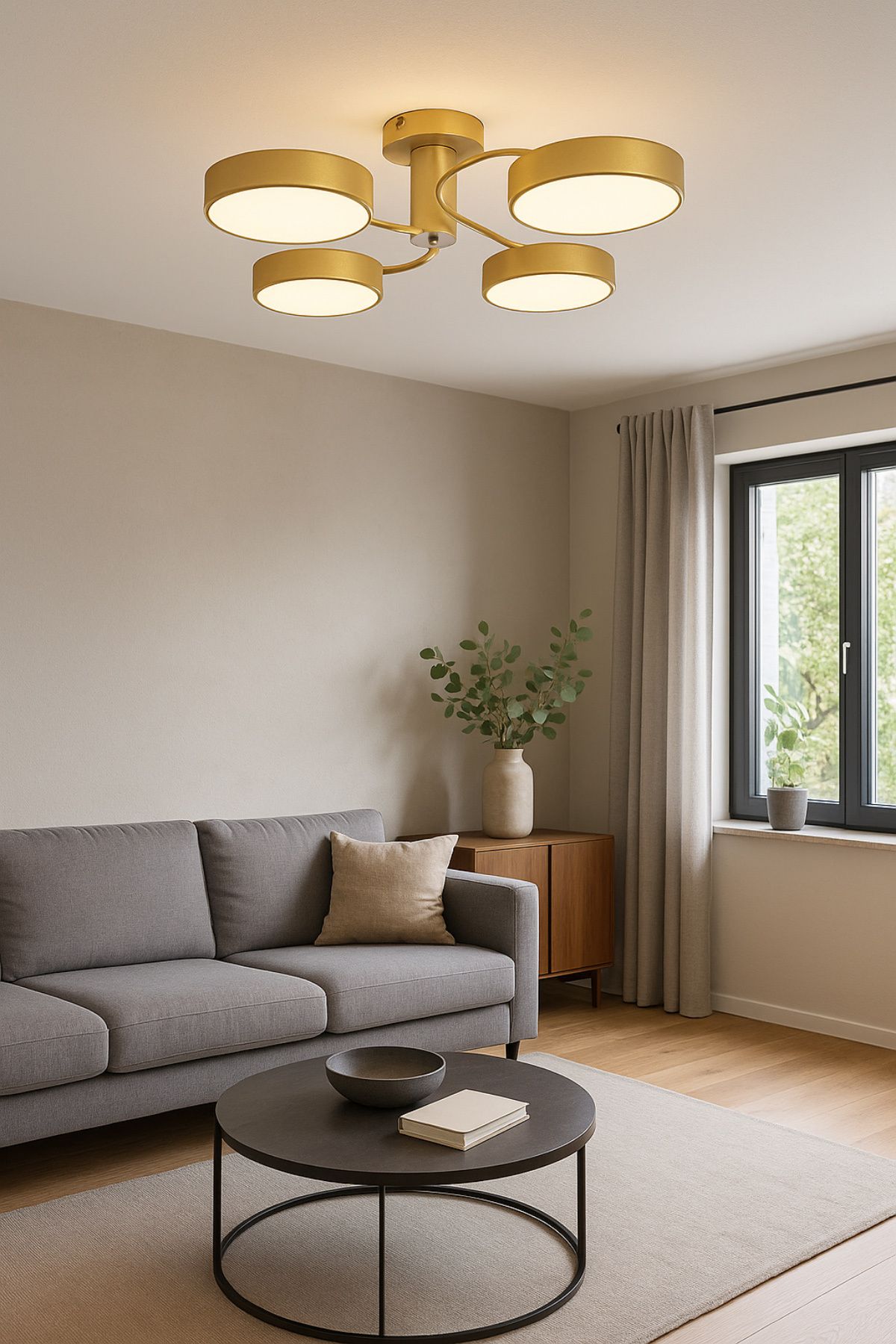 Fer Avize Vale 4lü Led Avize Modern Tasarım Enerji Tasarruflu 3 Renk Işık Oturma Odası Mutfak Giyinme Odası