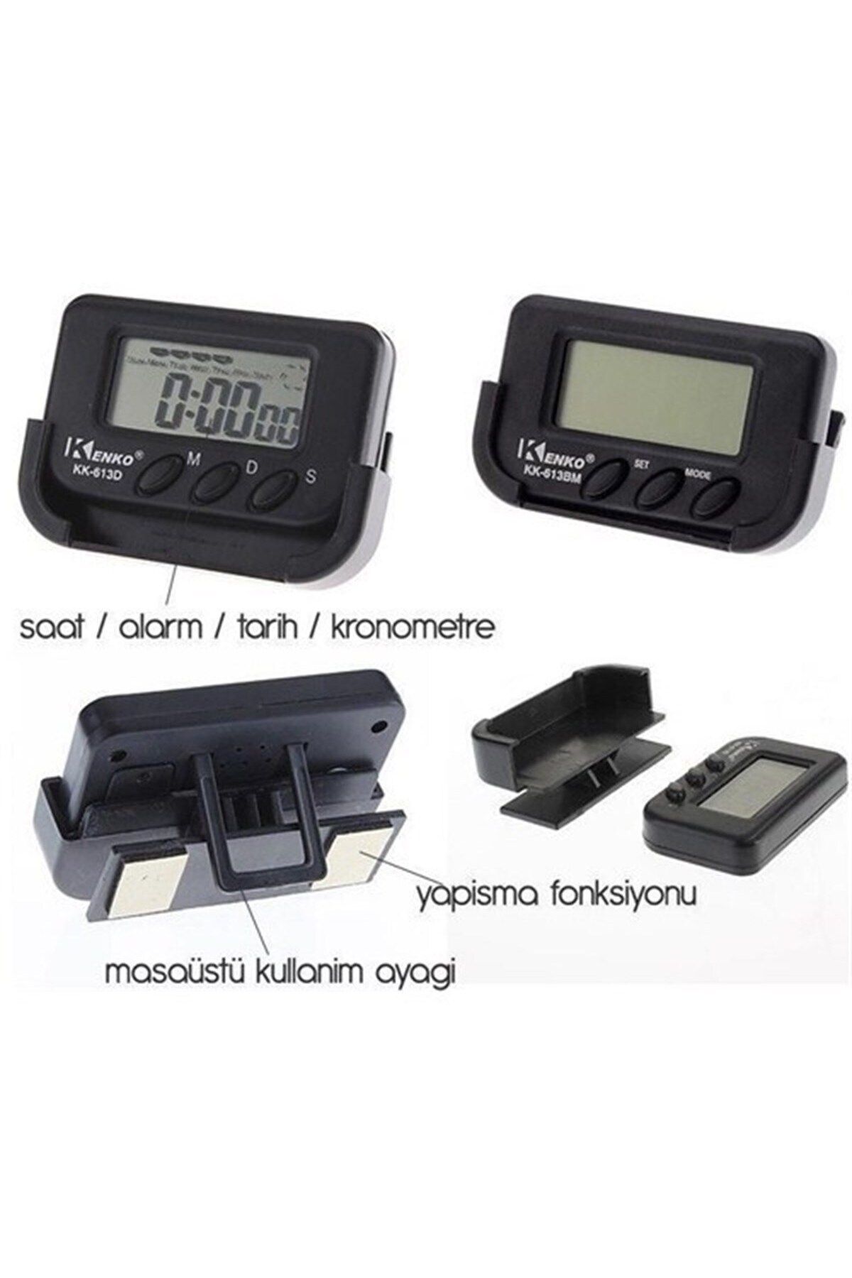DEKORANLA Dijital ev ve araç saat, kronometre ve alarm özellikli, pilli kullanım kolaylığı