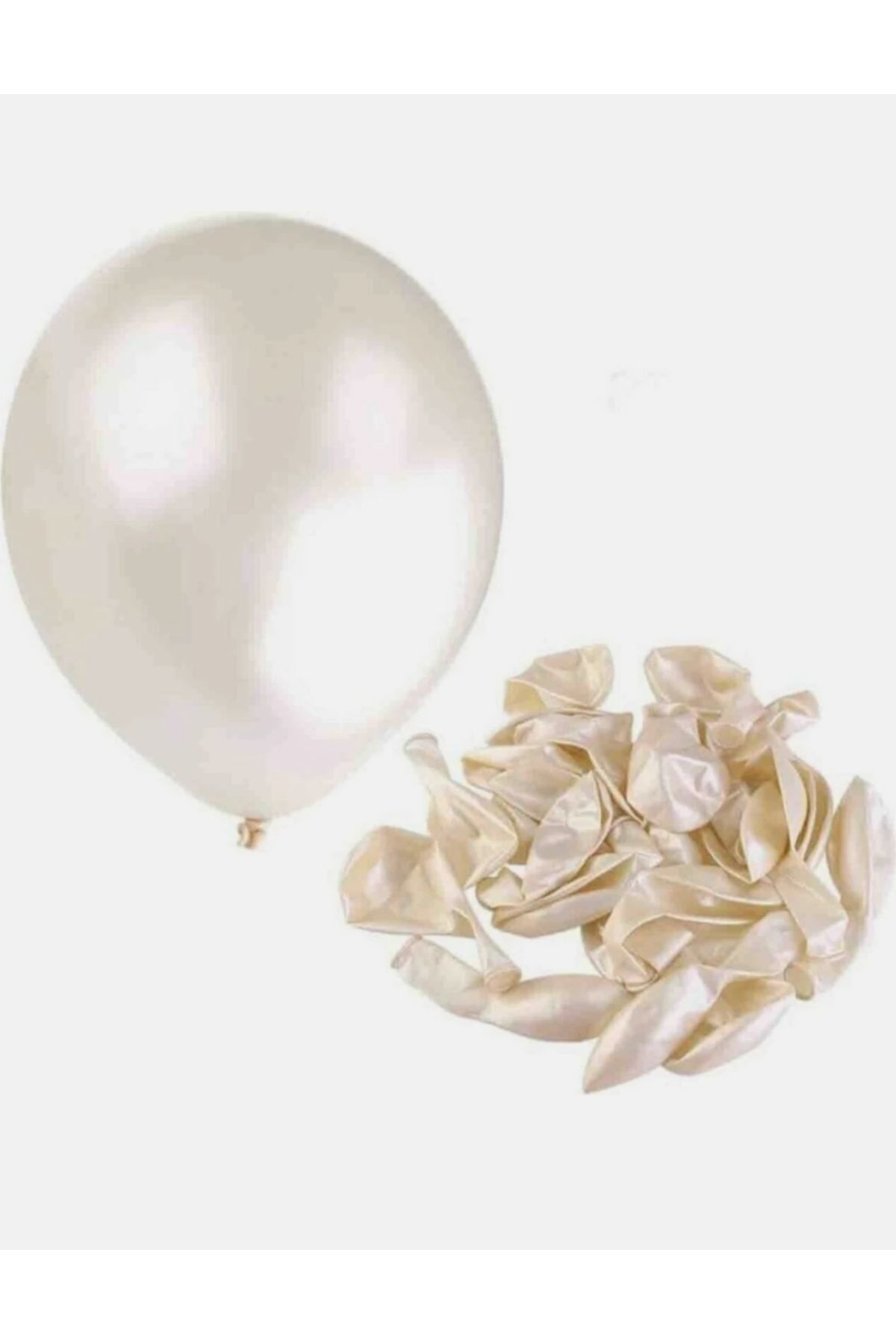 B&K süs ve tasarım 50 adet beyaz metalik balon