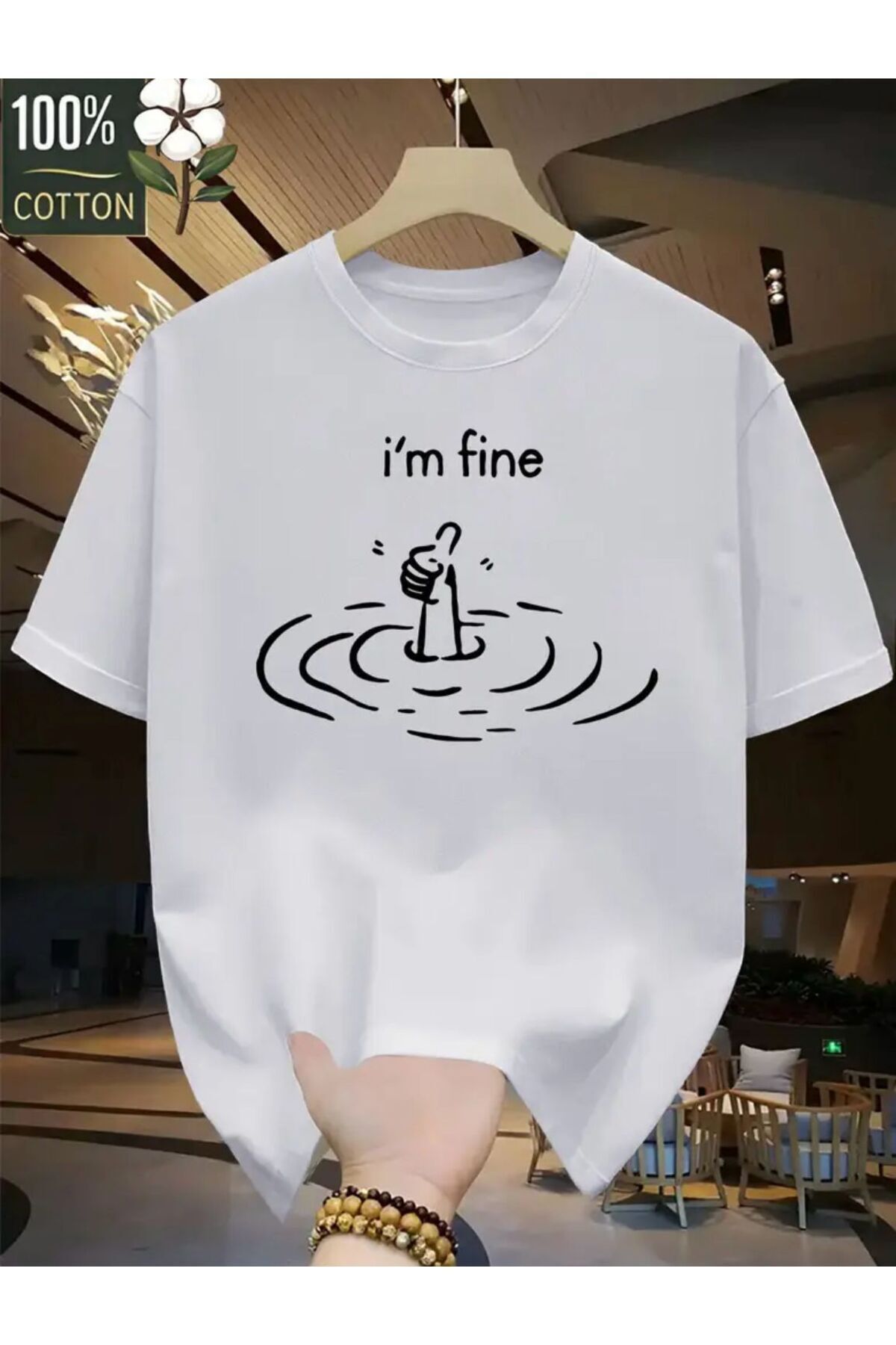Boi I'm Fıne Baskılı Basic T-Shirt
