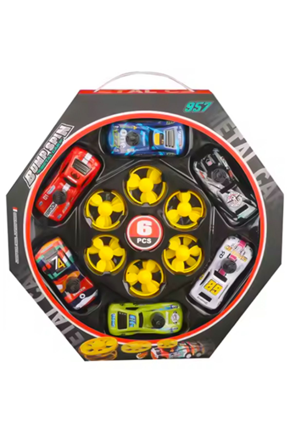 CToys Çek Bırak Pervaneli Yarış Arabası Çantalı Set 6lı