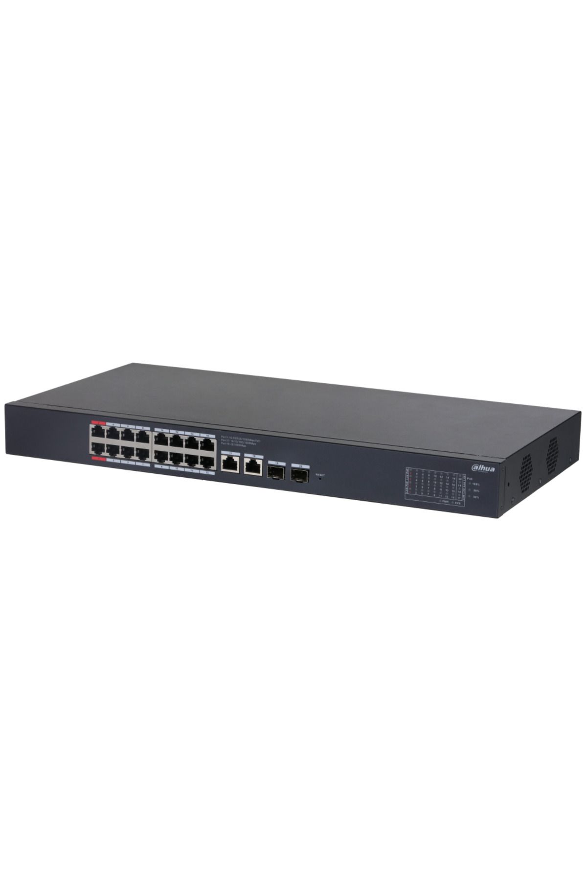 DAHUA CS4220-16GT-240, 16Port, Gigabit, PoE 240W, 2 Port Gigabit Uplink, 2 Port SFP Gigabit Combo, C