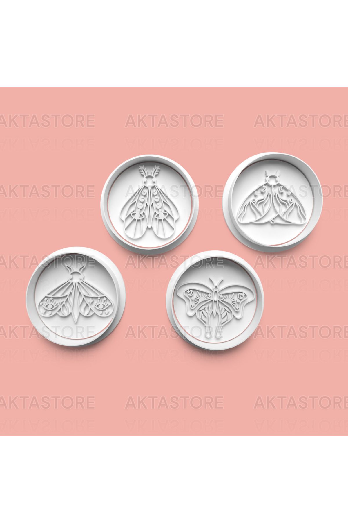 AKTASTORE Desenli Kanatlar Kurabiye Kalıbı 4'lü set