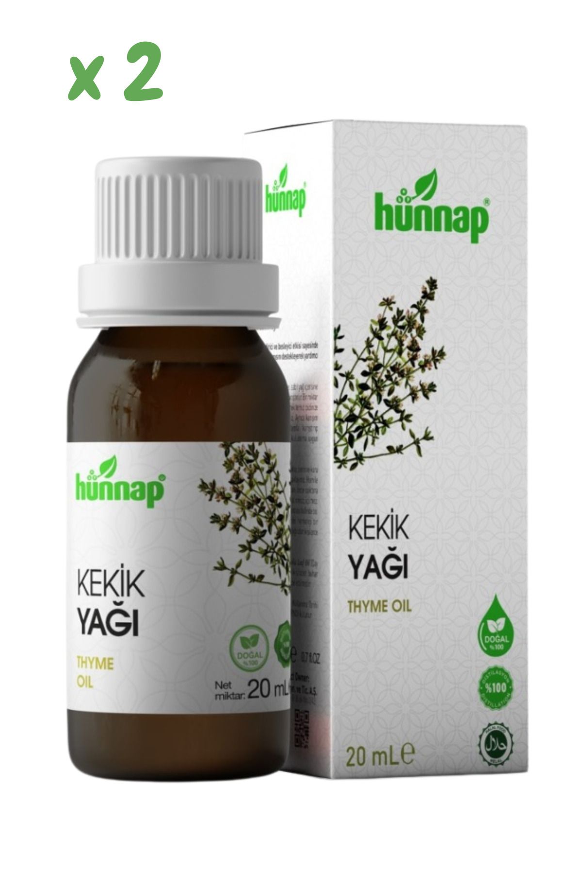 Hünnap Kekik Yağı 20 ml X 2 Adet