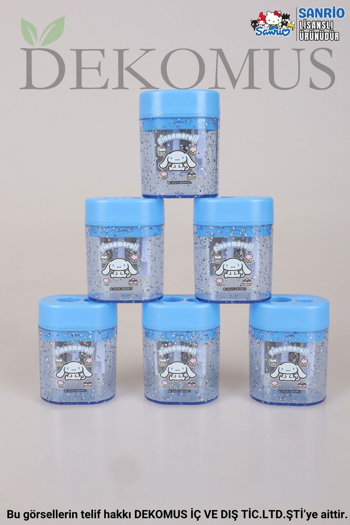 Cınnamoroll DEKOMUS İLE YENİ SEZON LİSANSLI CINNAMOROLL " 2 ADET " ÇİFT BIÇAKLI OVAL KALEMTRAŞ