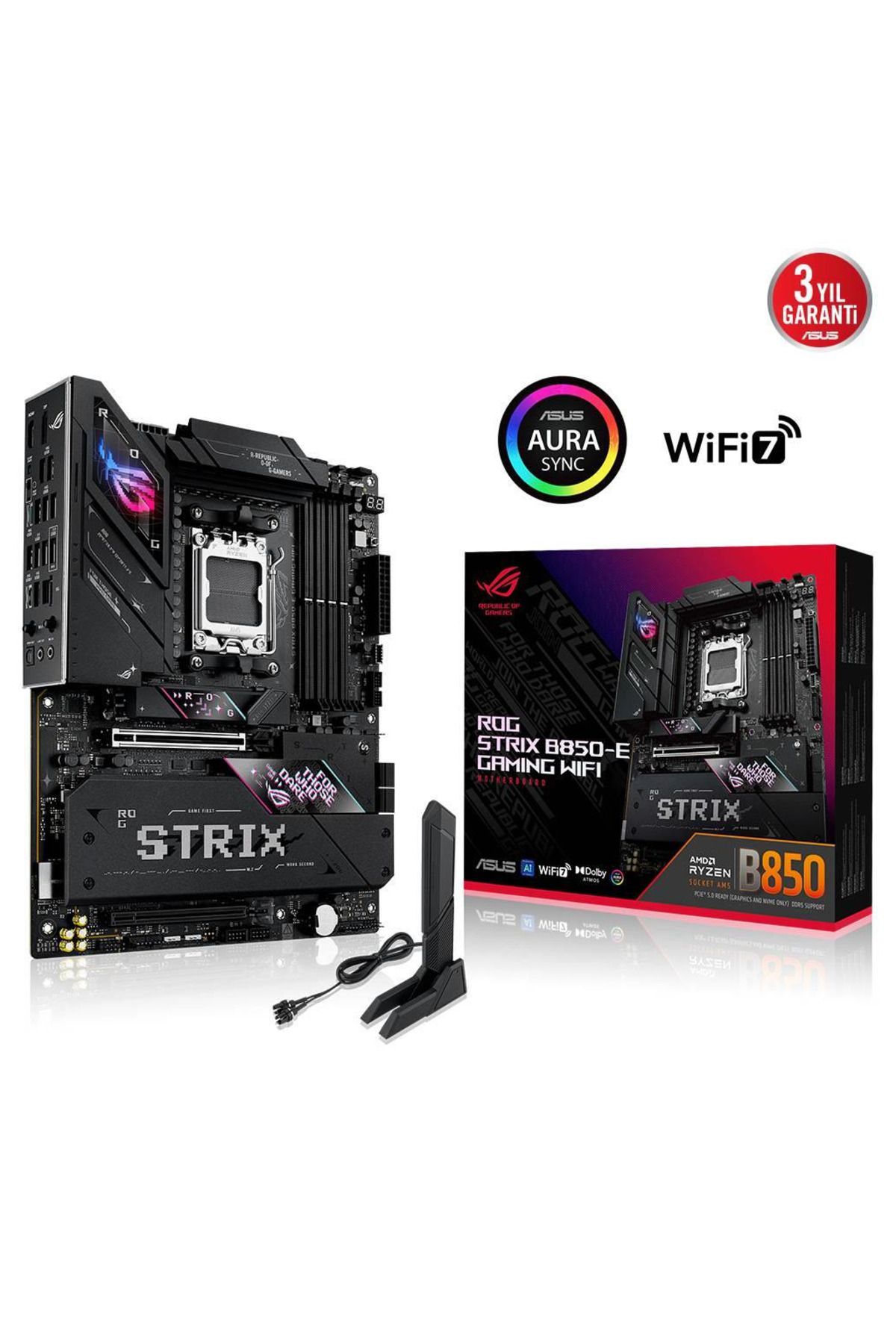 ASUS ROG STRIX B850-E GAMING WIFI, 4xDDR5, 5x M2, HDMI, DP, 2xType-C, Wi-Fi 7, Bluetooth v5.4, AM5 S