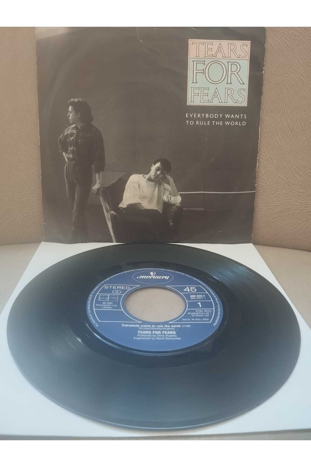 Plakperest Tears For Fears – Everybody Wants To Rule The World - 1985 Hollanda Basım 45lik Plak-2.EL
