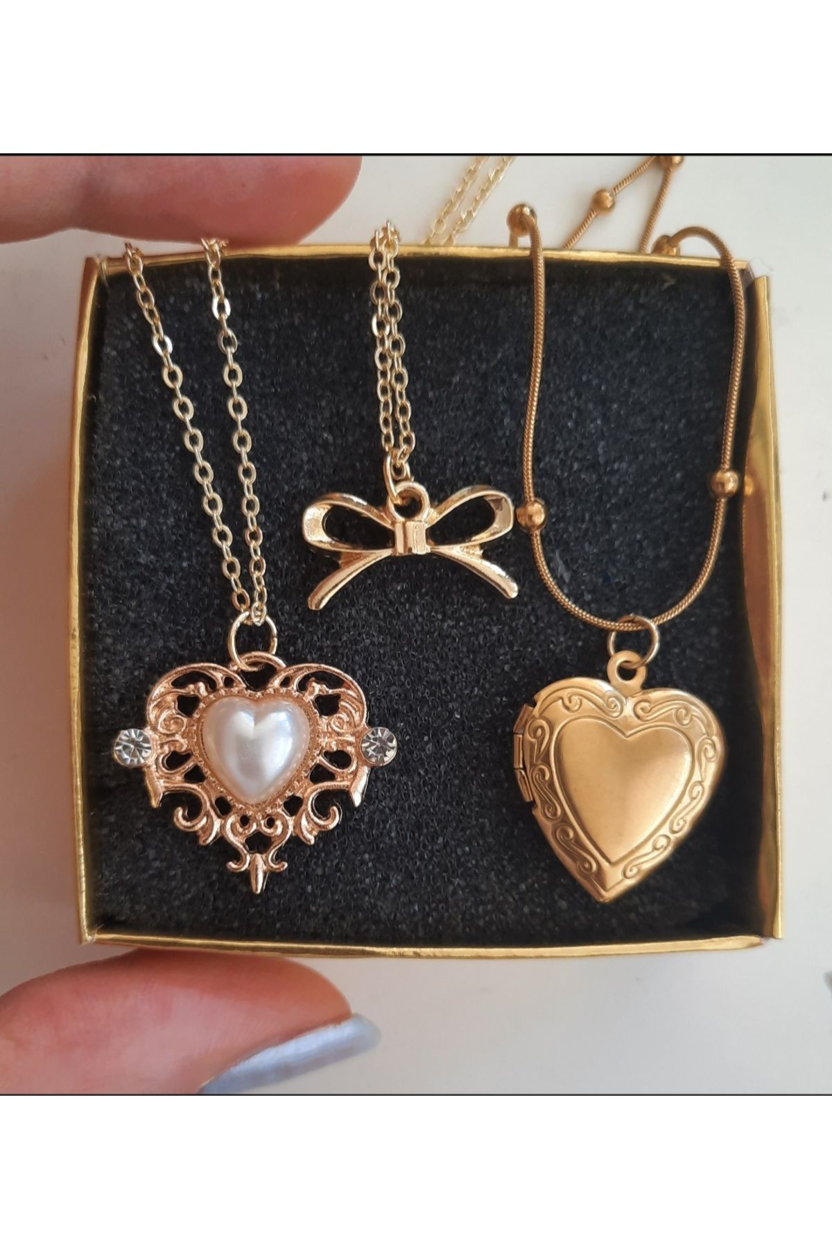 Cey's fashion Büyük Kalpli Bağcıl Kolye Siyaj Bağcıklı Choker Tasma Kolye
