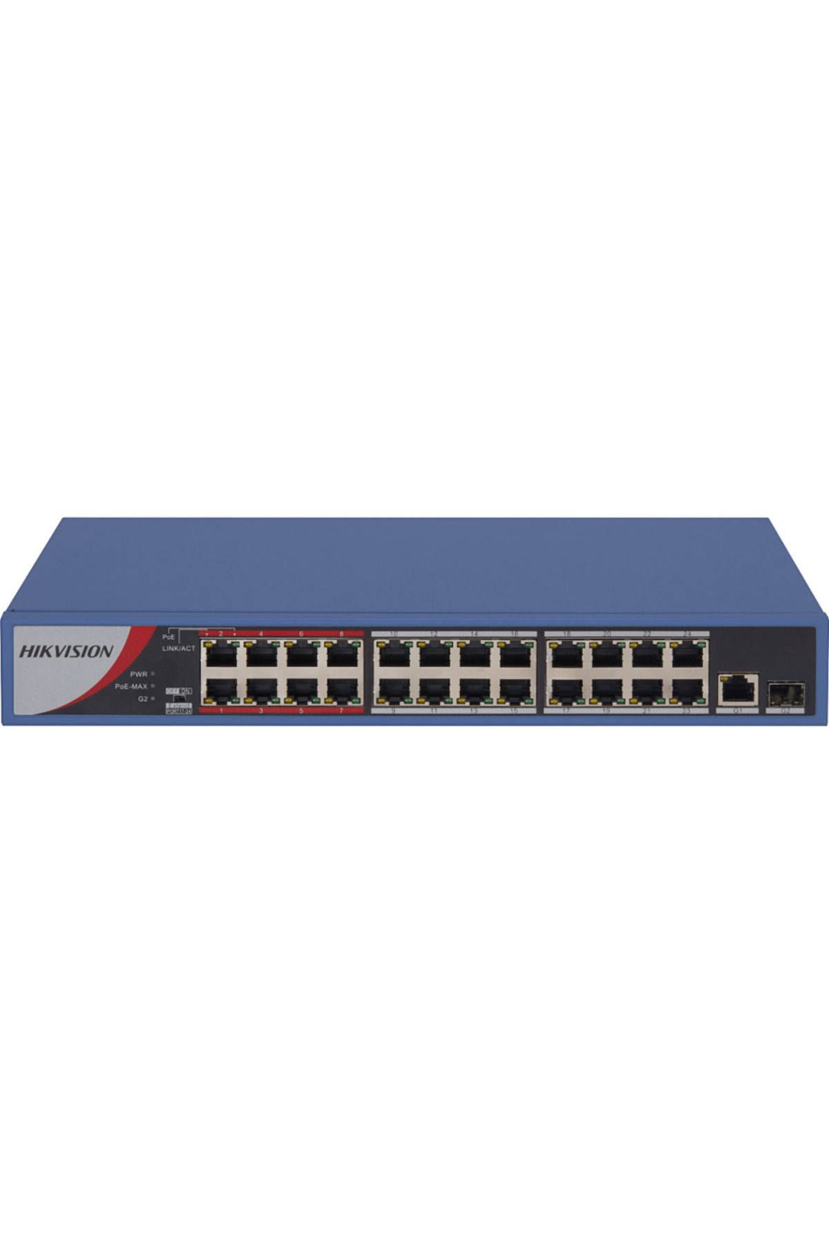 Hikvision DS-3E0326P-E/M(B), 24 Port, MegaBit, PoE 250W, 1 Port GigaBit Uplink, 1 Port GigaBit SFP