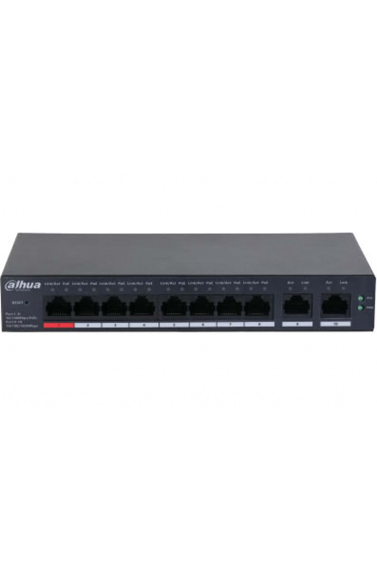 DAHUA CS4010-8GT-110, 8 Port, Gigabit, PoE 110W, 2 Port Uplink, Cloud Yönetilebilir, Switch